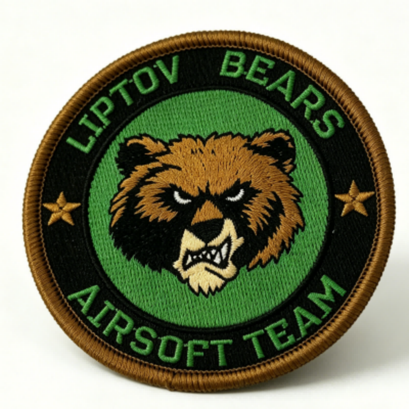 Wholesale Custom Embroidered Airsoft Patches Hook & Loop Back Tactical Team Patches OEM/ODM