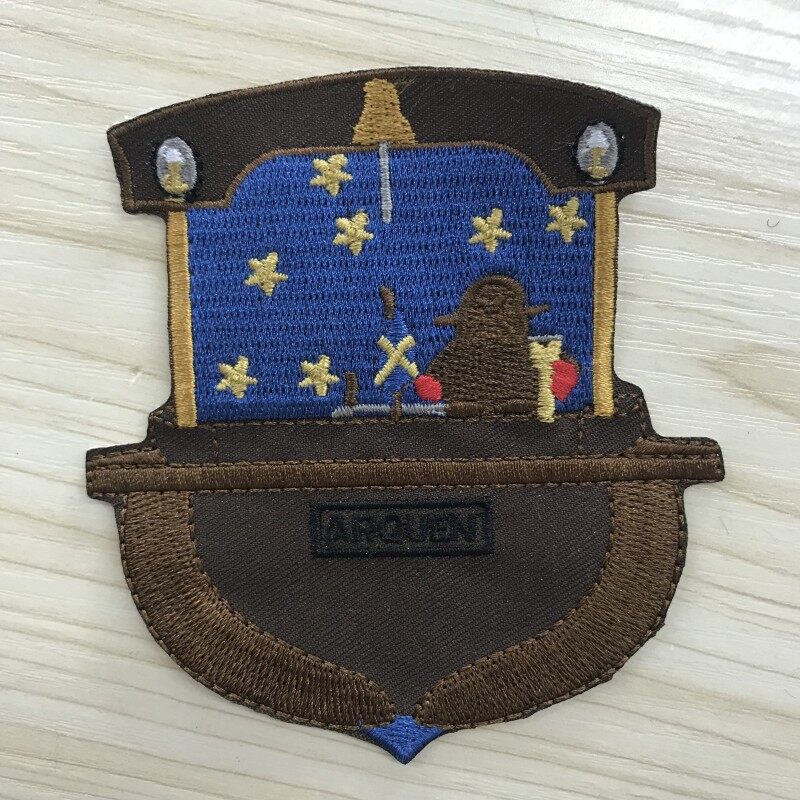 Round embroidery badge design
