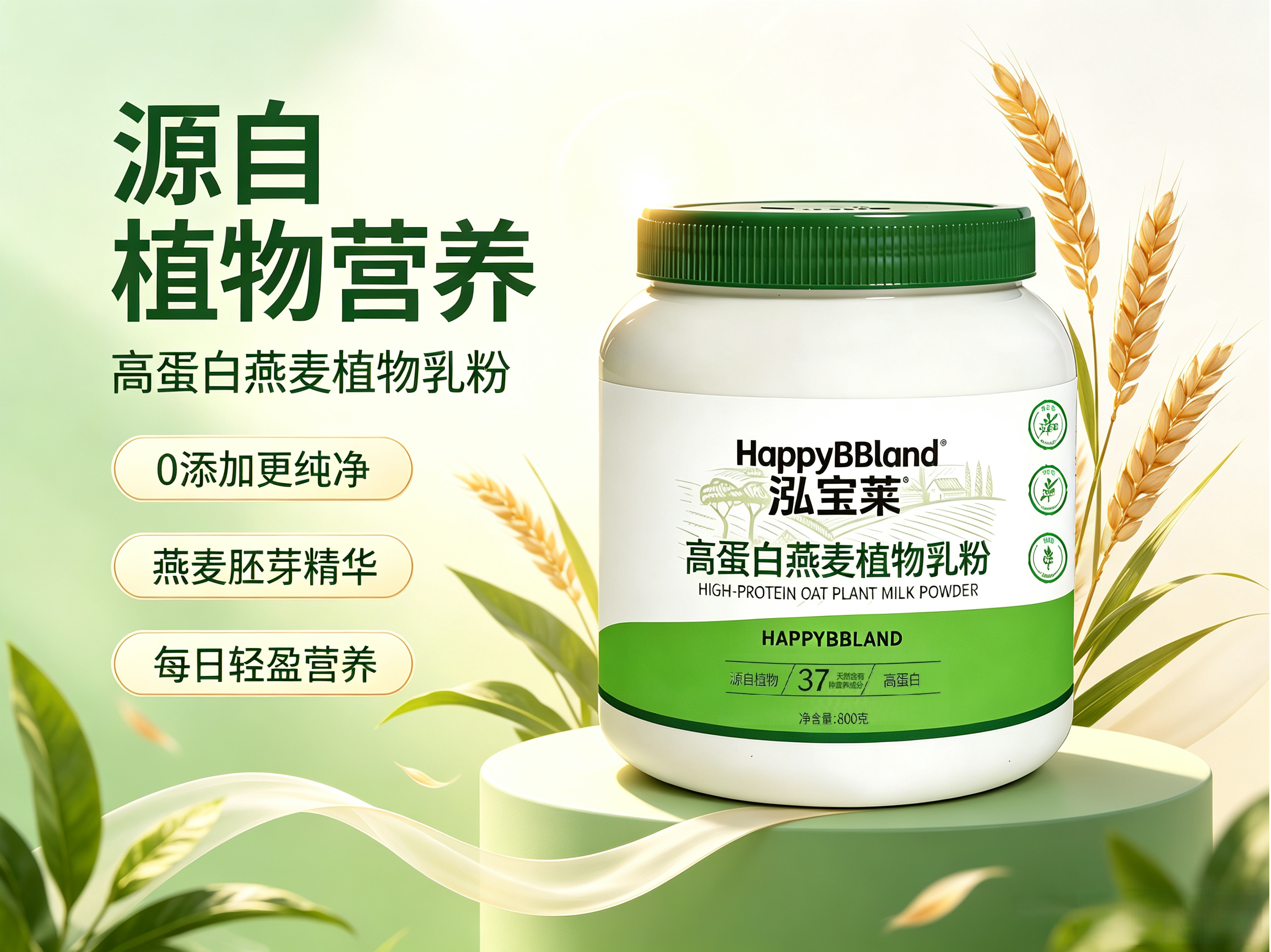 泓宝莱高蛋白燕麦植物乳粉