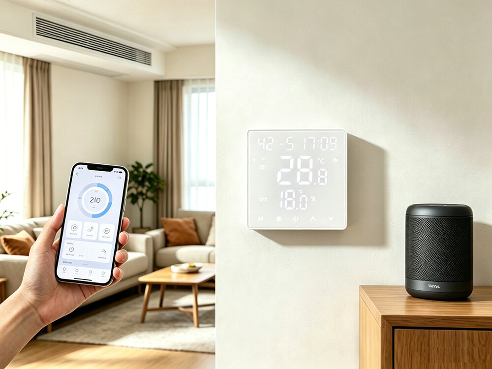 86-type Smart WIFI Thermostat for air conditioning system, 3-speed AC FCU Temperature Controller