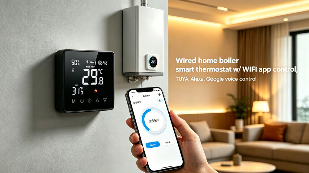 Smart thermostat for electric heating, water heating, wall- hung boilers temperature control