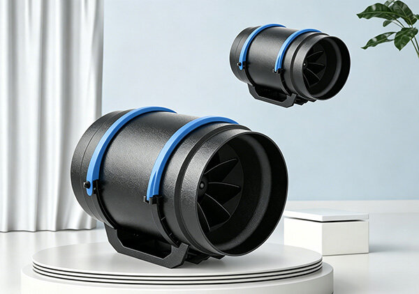 D-EC Series EC Inline Duct Fan, Energy Saving DC Motor Ventilation Exhaust Fan for Ventilation
