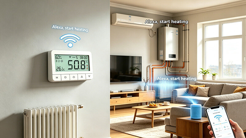 Wireless home boiler / Air Source Heat Pump Smart Thermostat supports WIFI app control