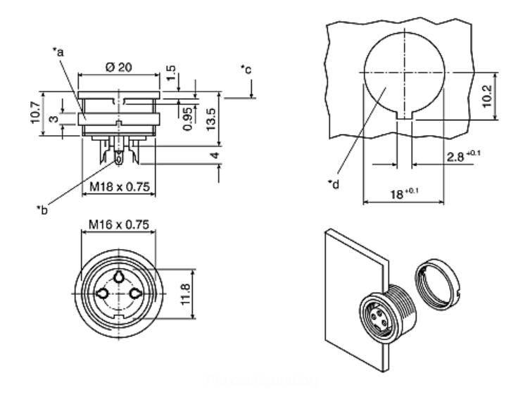 M16-C091-CABLE-RECEPTACLE Detail View 3