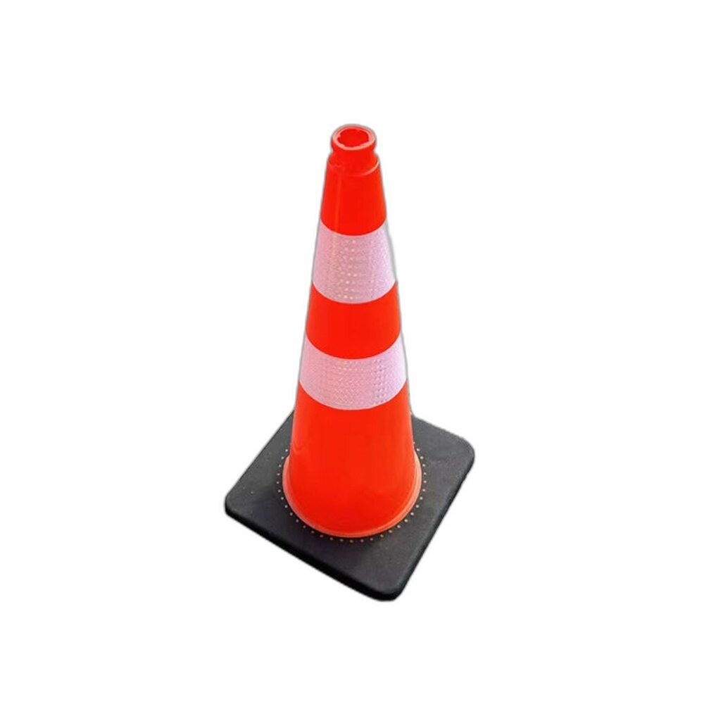 Orange Traffic Cone with Dual Reflective Bands