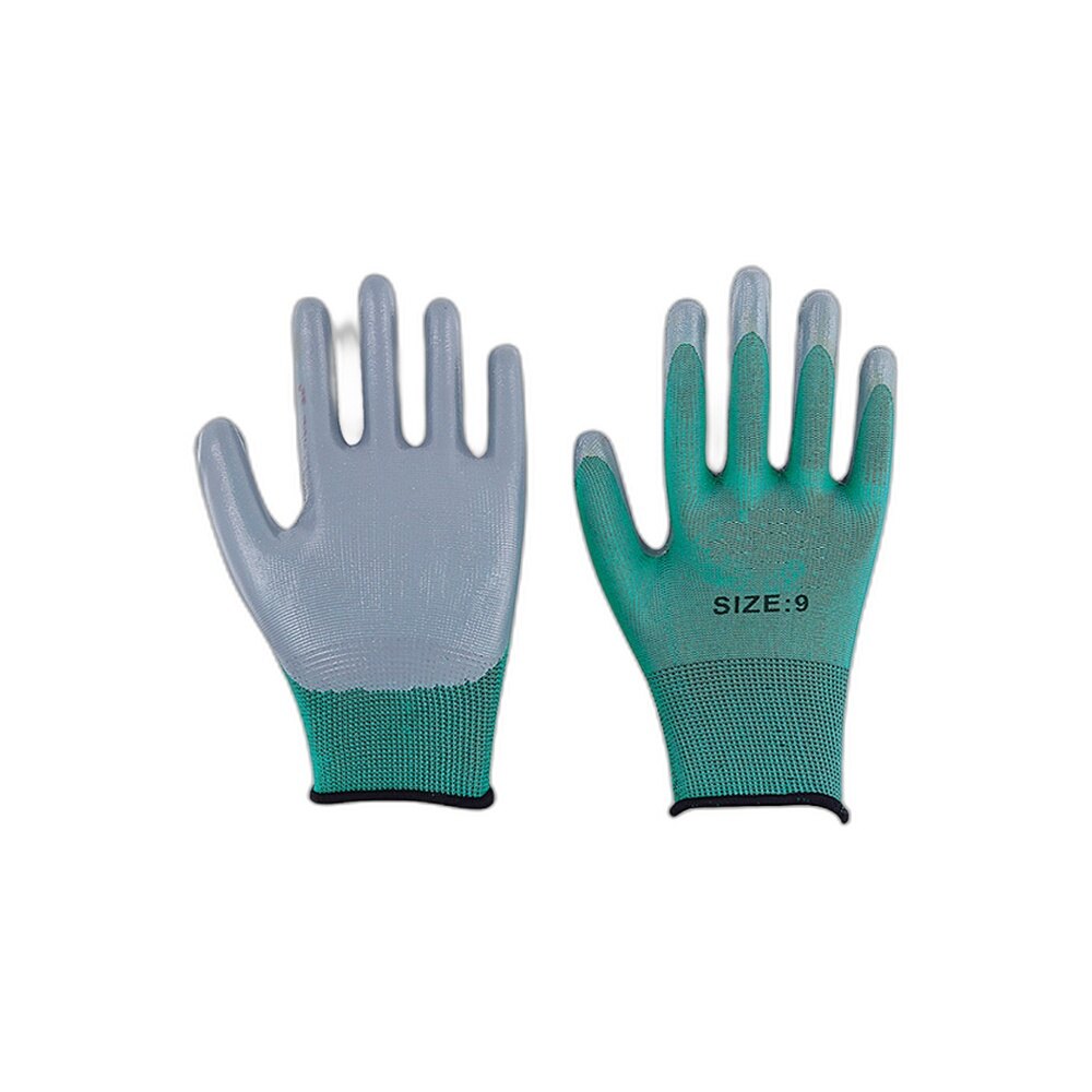 Green PU Coated Work Gloves