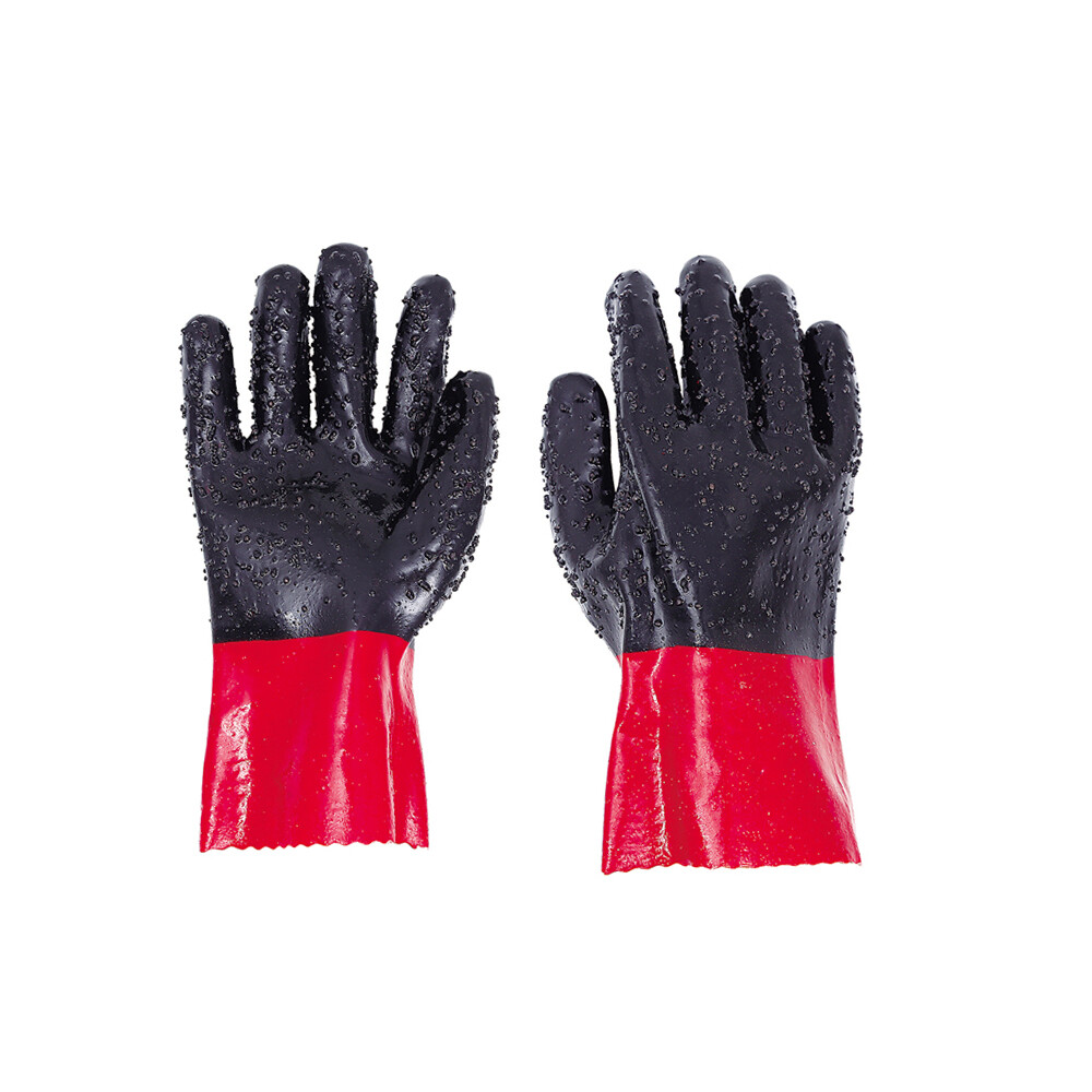 Black Red Sandblast Gloves