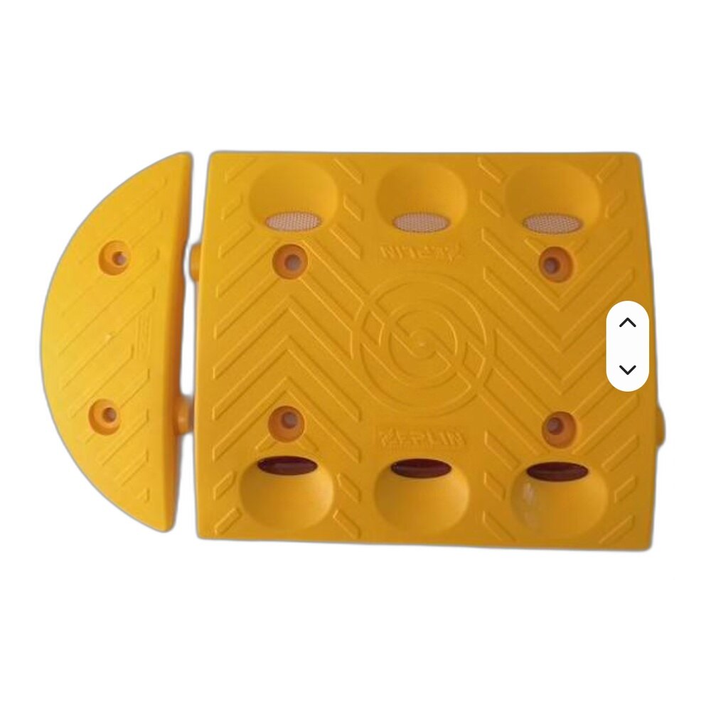 Yellow Speed Bump with Curved End Cap