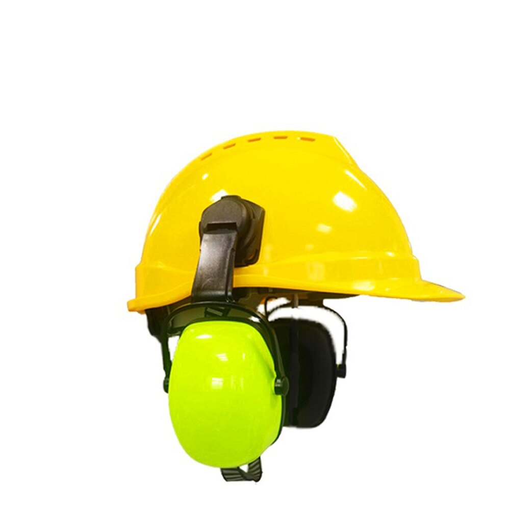 Helmet-Mounted Hi-Vis Ear Muffs