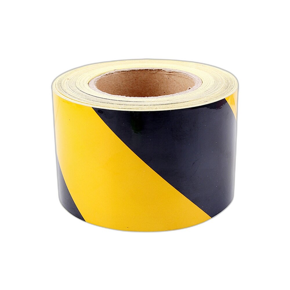 Glossy Black Yellow Hazard Tape