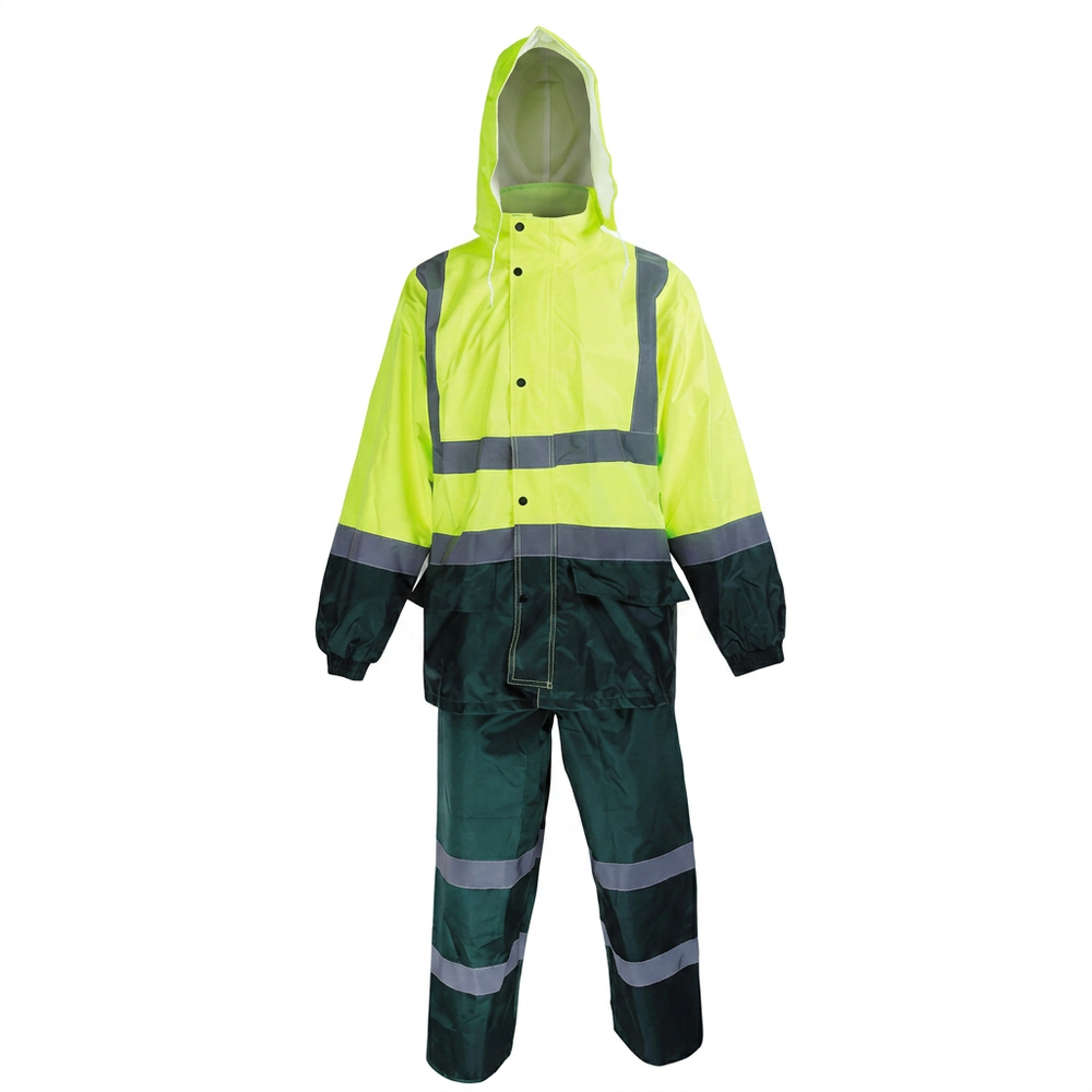 Hi-Vis Yellow Green Two-Tone Rain Suit