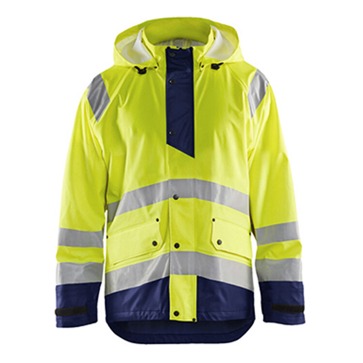 Hi-Vis Yellow Navy Rain Coat