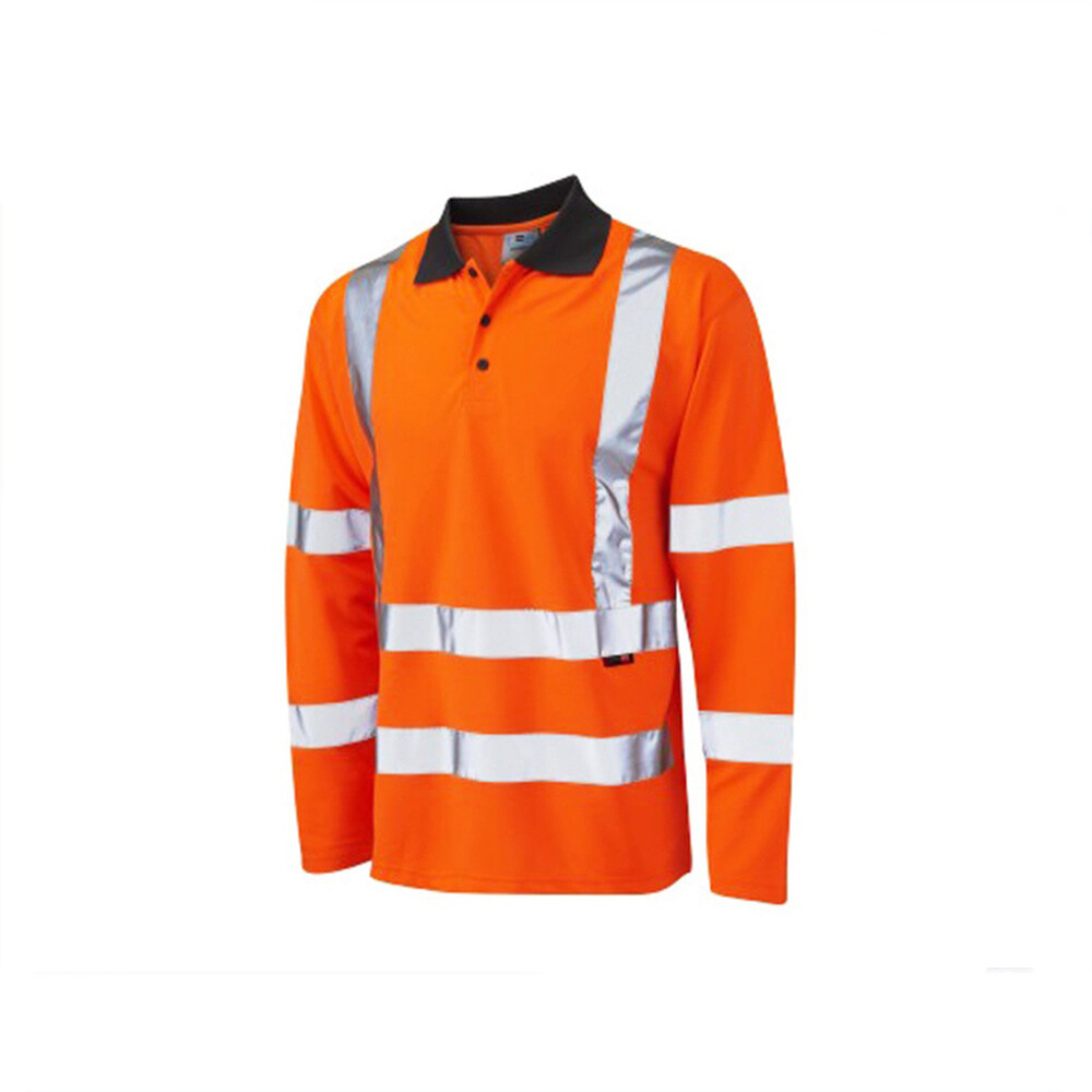 Orange Long-Sleeve Hi-Vis Polo