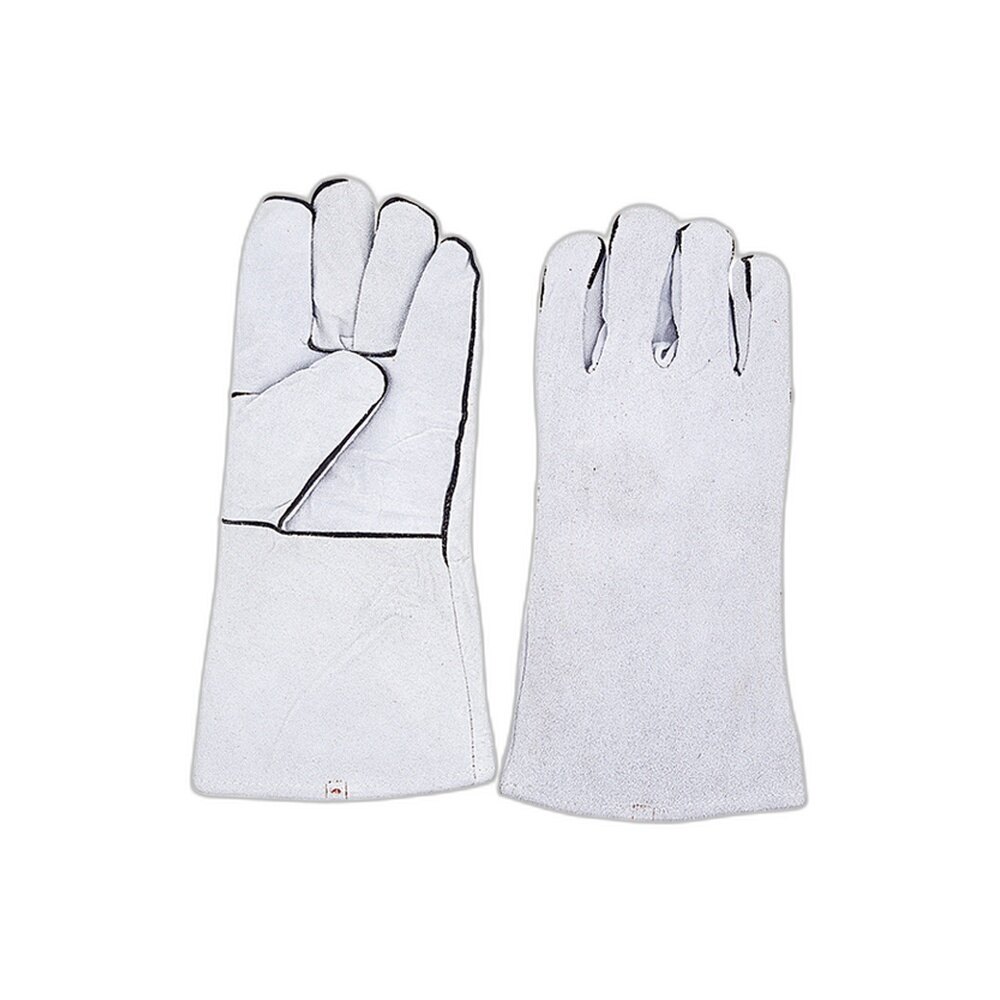 White Cowhide Leather Gloves