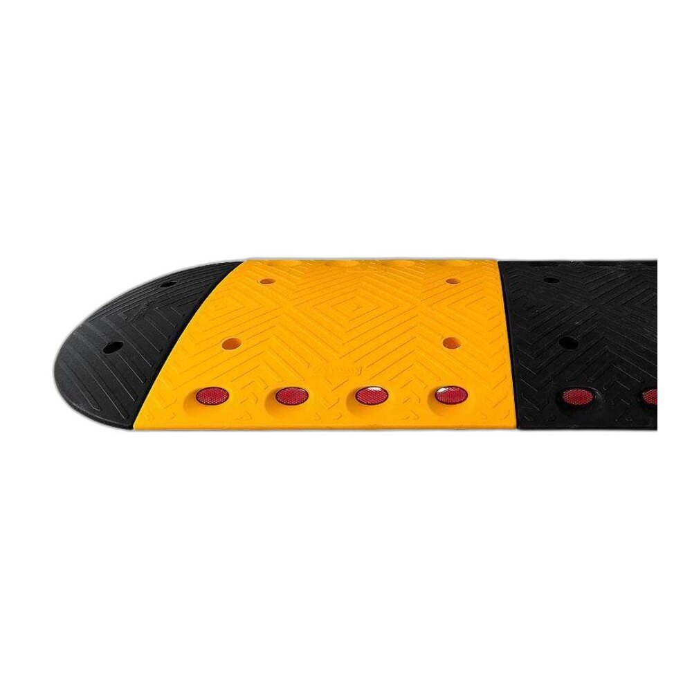 Yellow Black Rubber Speed Bump End Cap