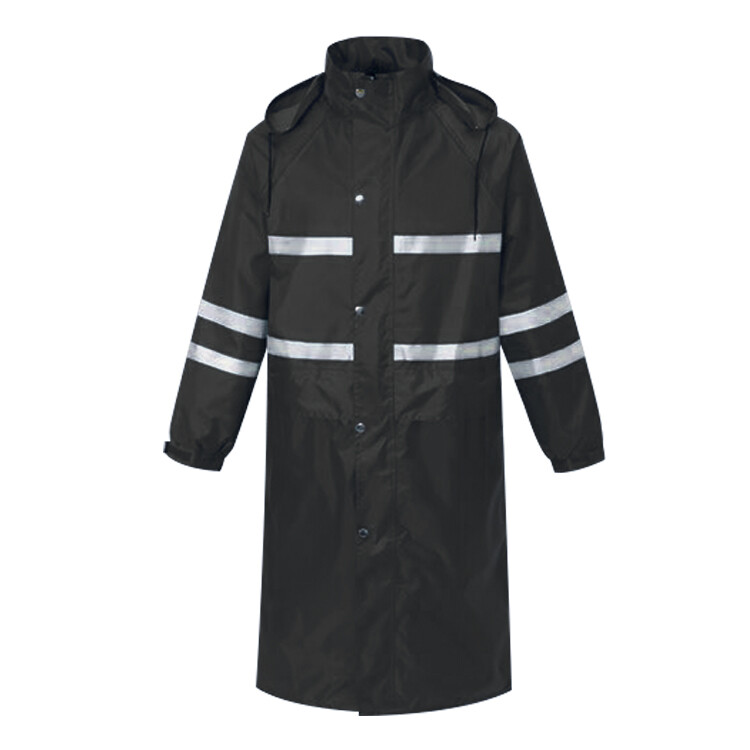Black Reflective Rain Coat