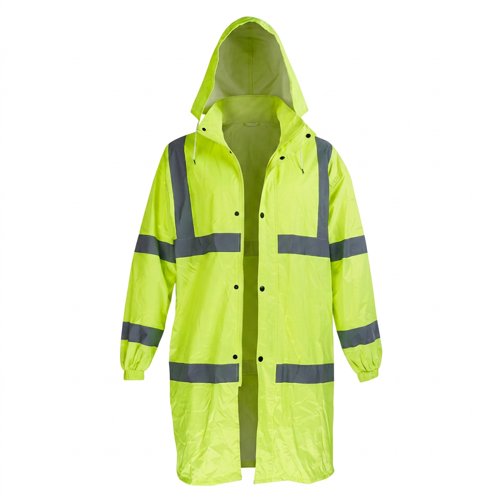 Hi-Vis Yellow Long Rain Coat
