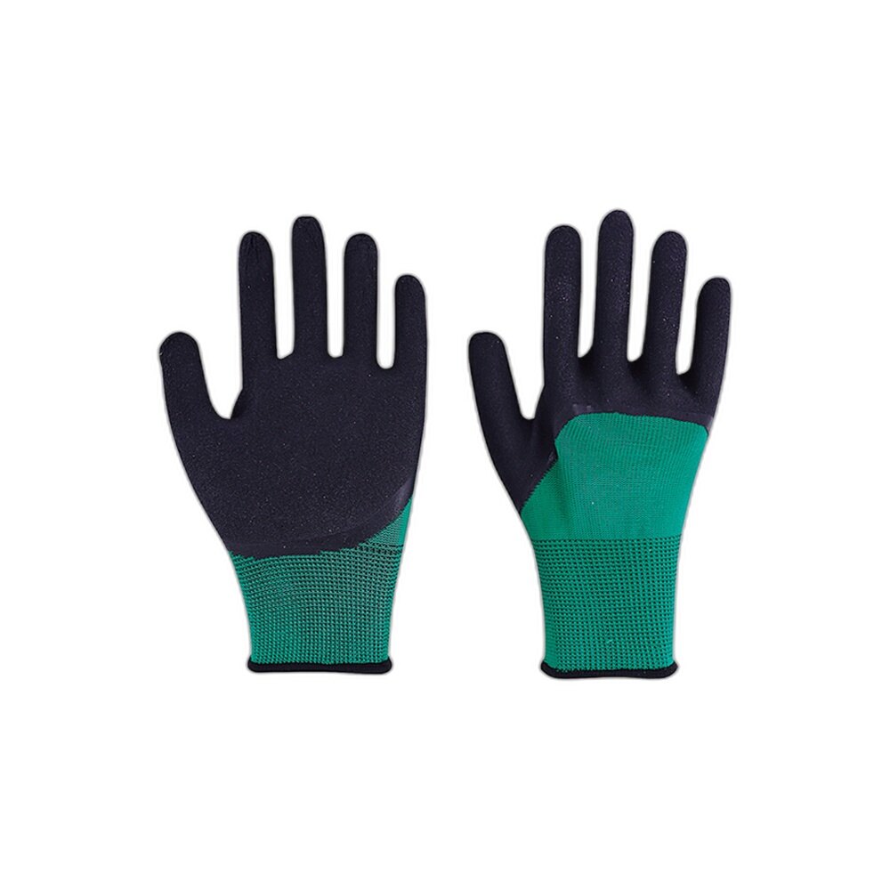 Black Green Latex Palm Gloves