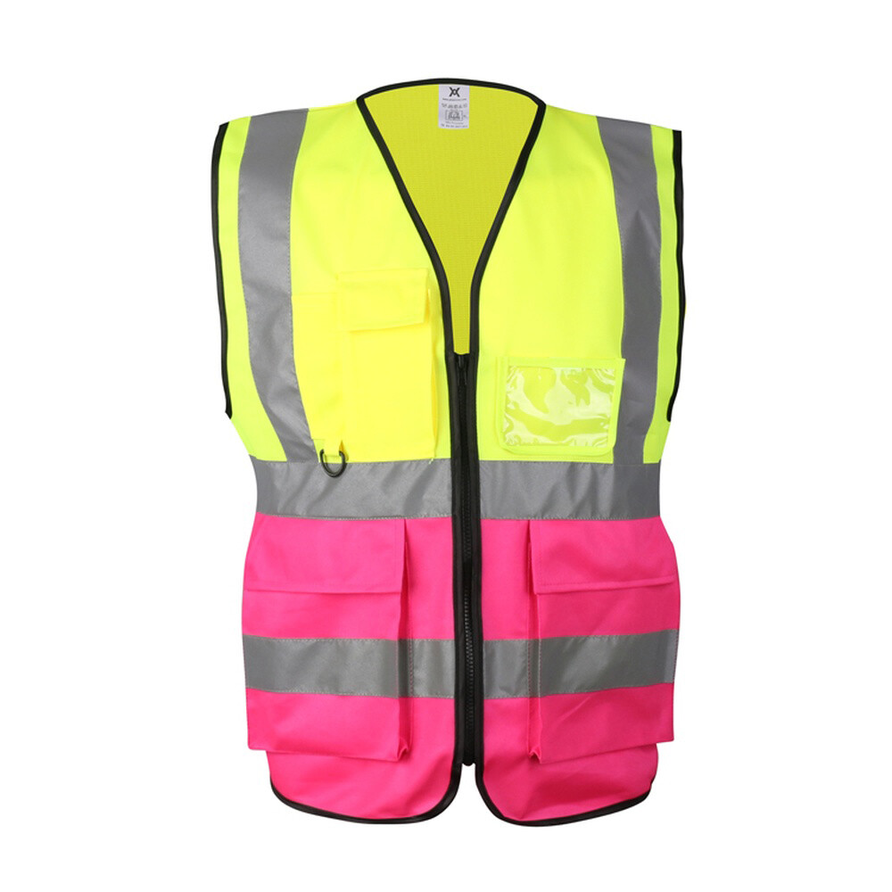 Hi-Vis Yellow Pink Safety Vest
