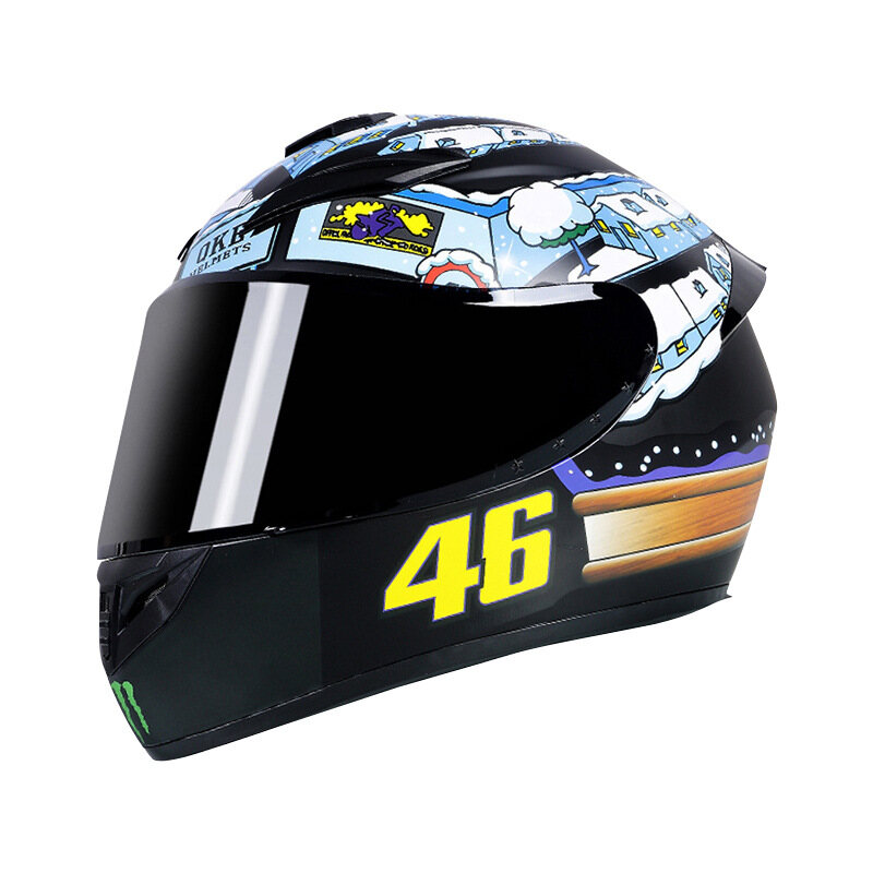 Professional go-kart safety equipment including helmets, driving suits, gloves, and protective gear
