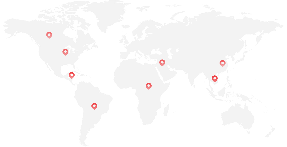 World map showing global coverage
