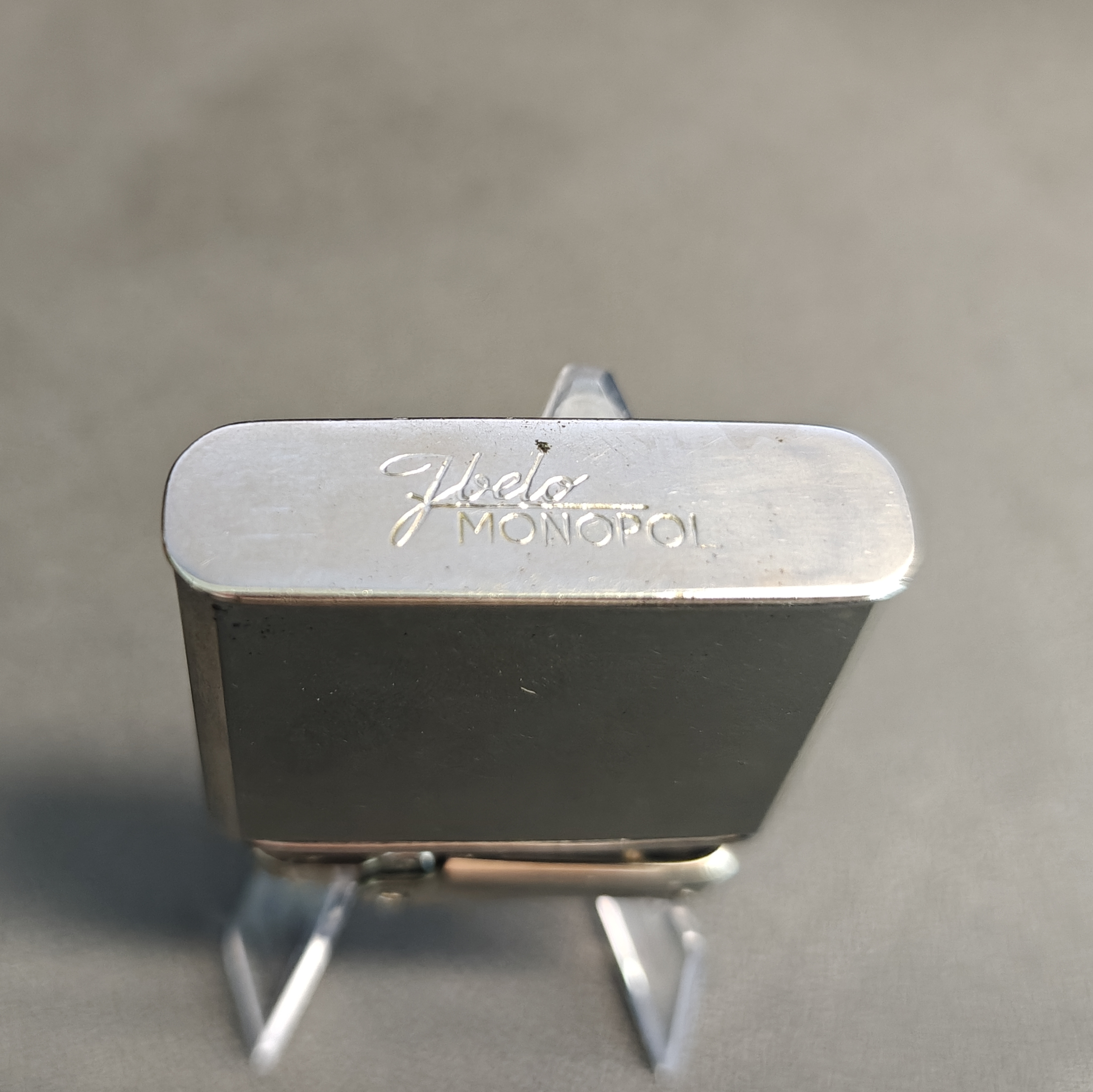 IBELO MONOPOL WWII Map Etched Octagonal Kerosene Lighter Detail 3