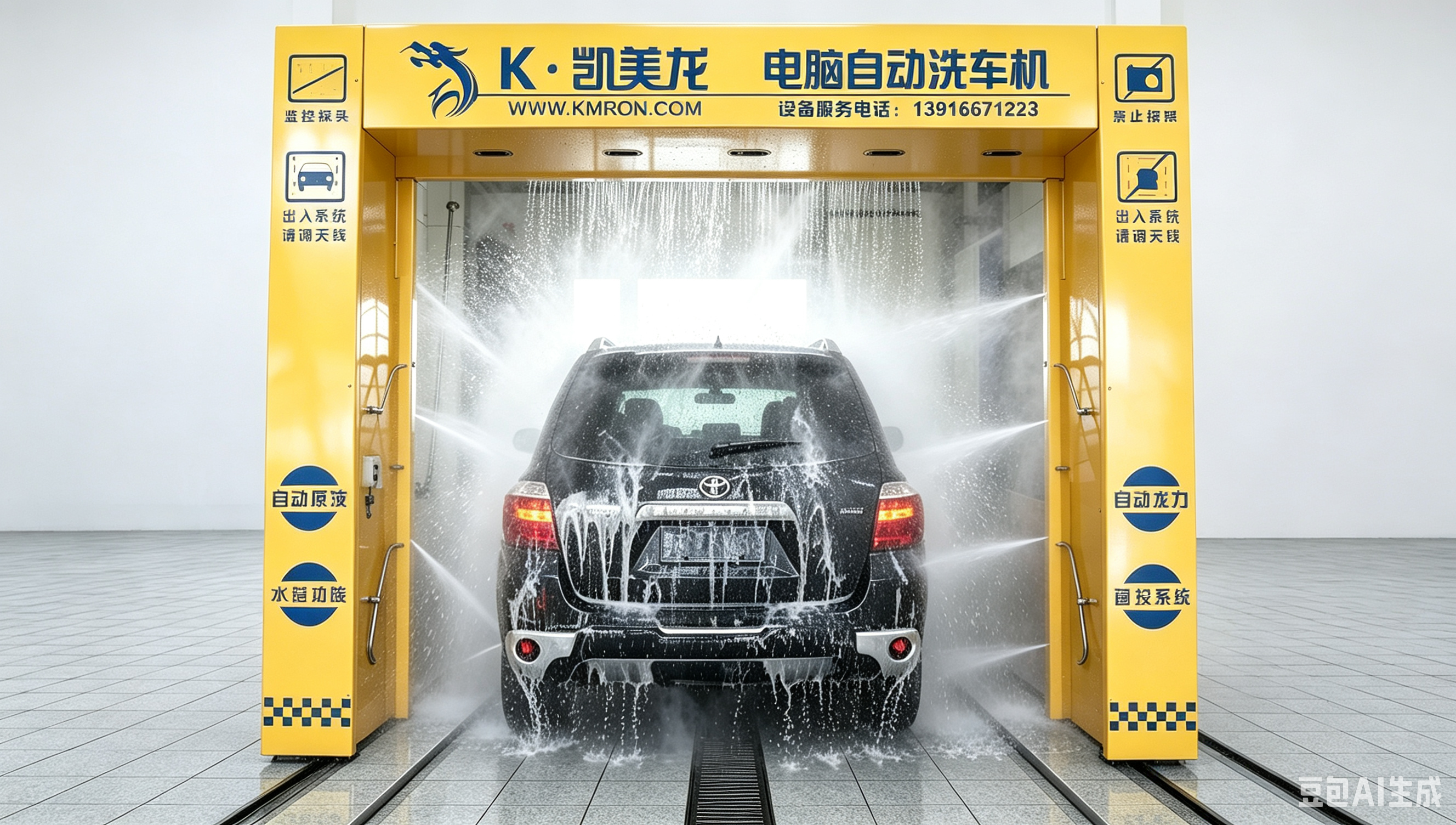 Longmen Reciprocating Contactless Car Wash Machine KM-W1 Operation Demo