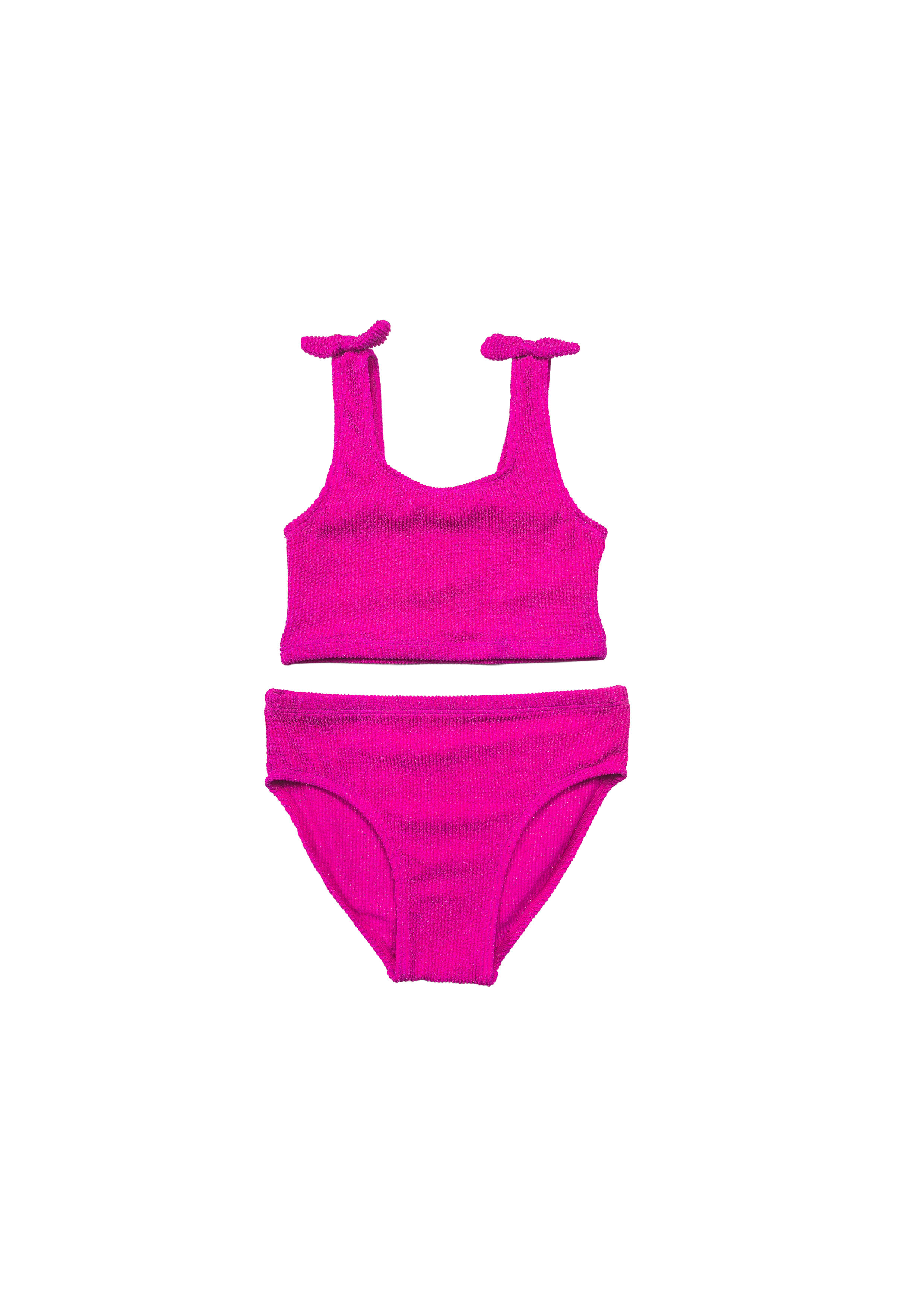 Fuchsia Textured Two-Piece Swimsuit