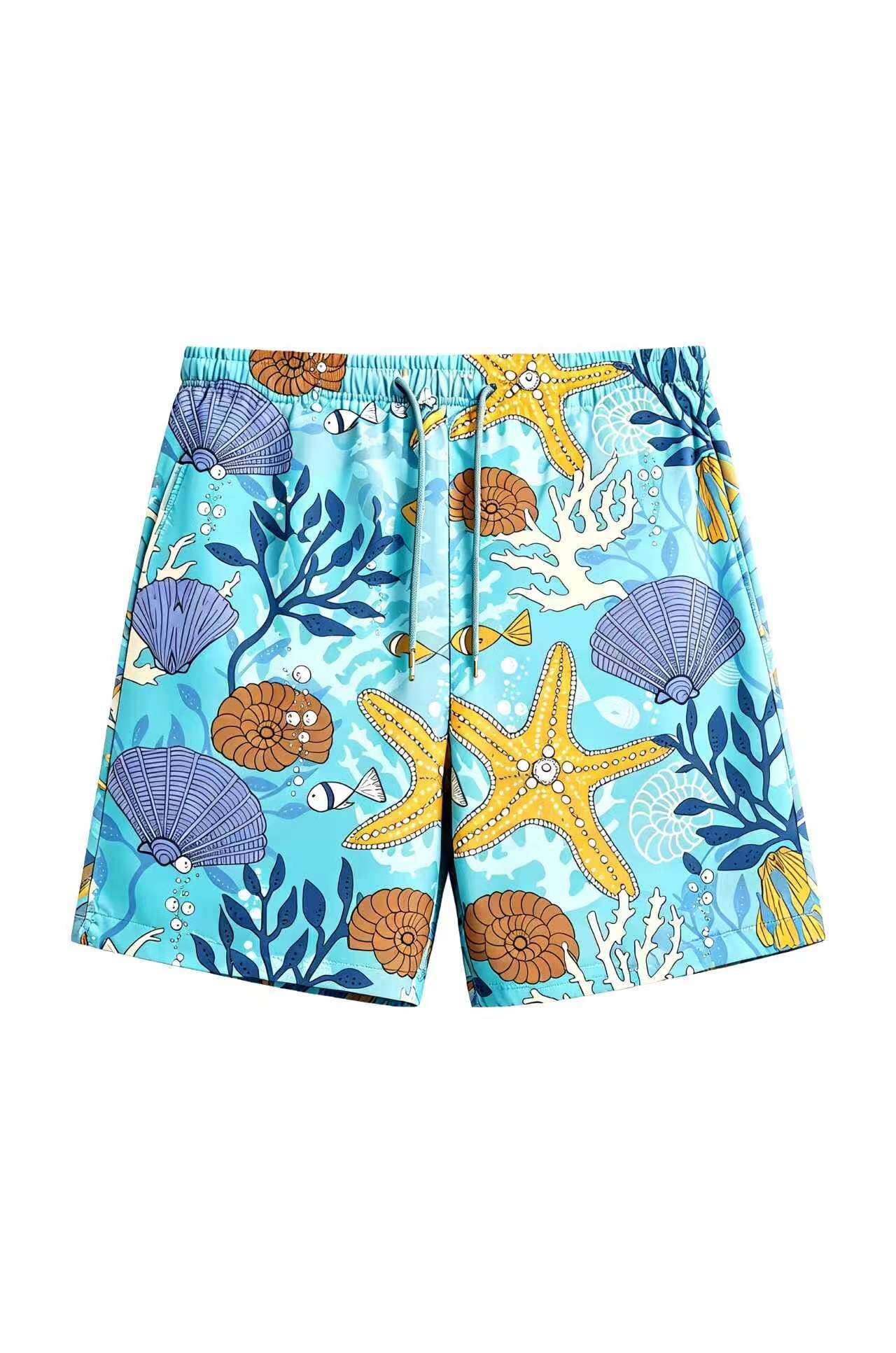 Marine Life Print Shorts
