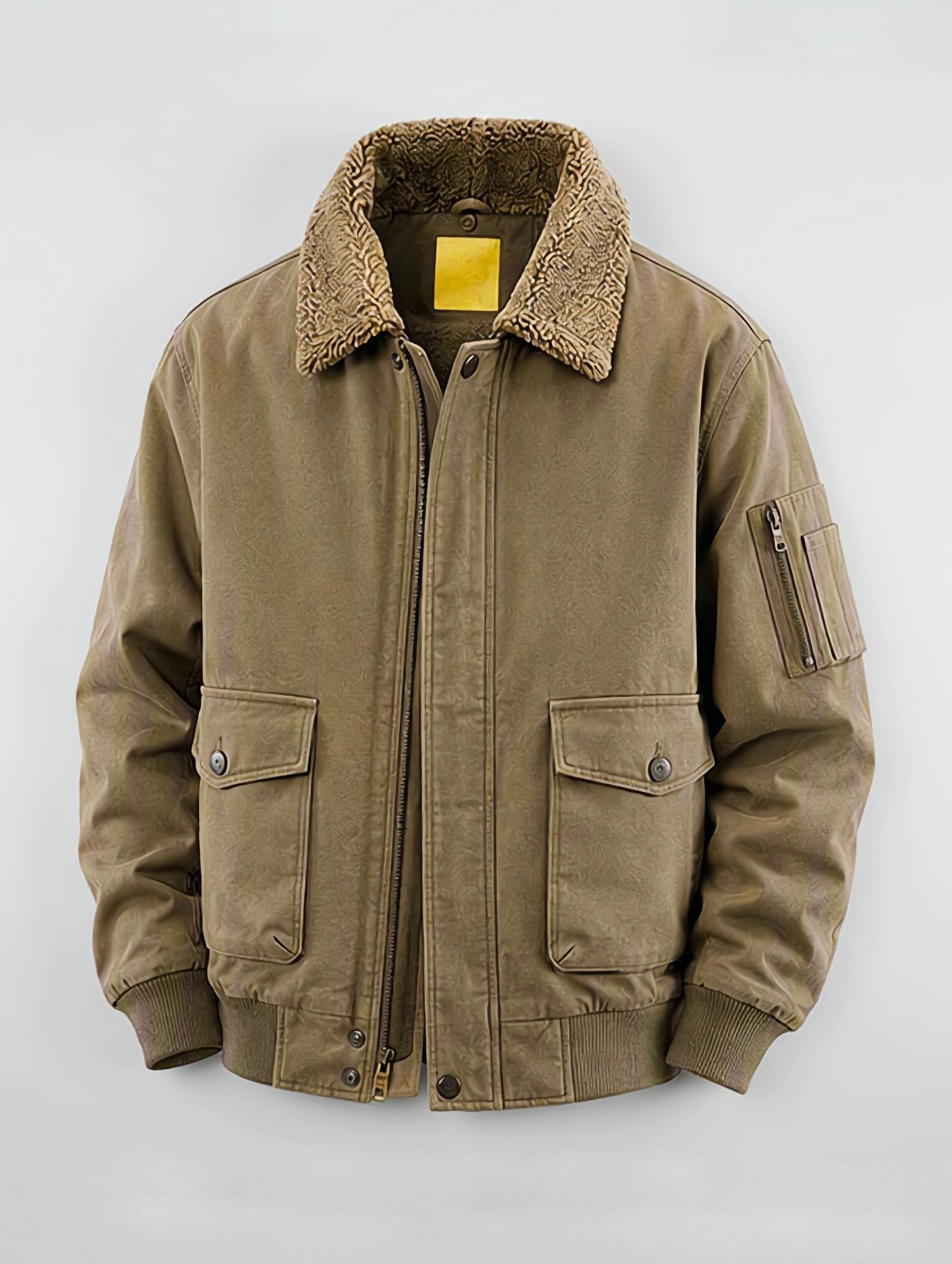 Shearling Collar Bomber Jacket