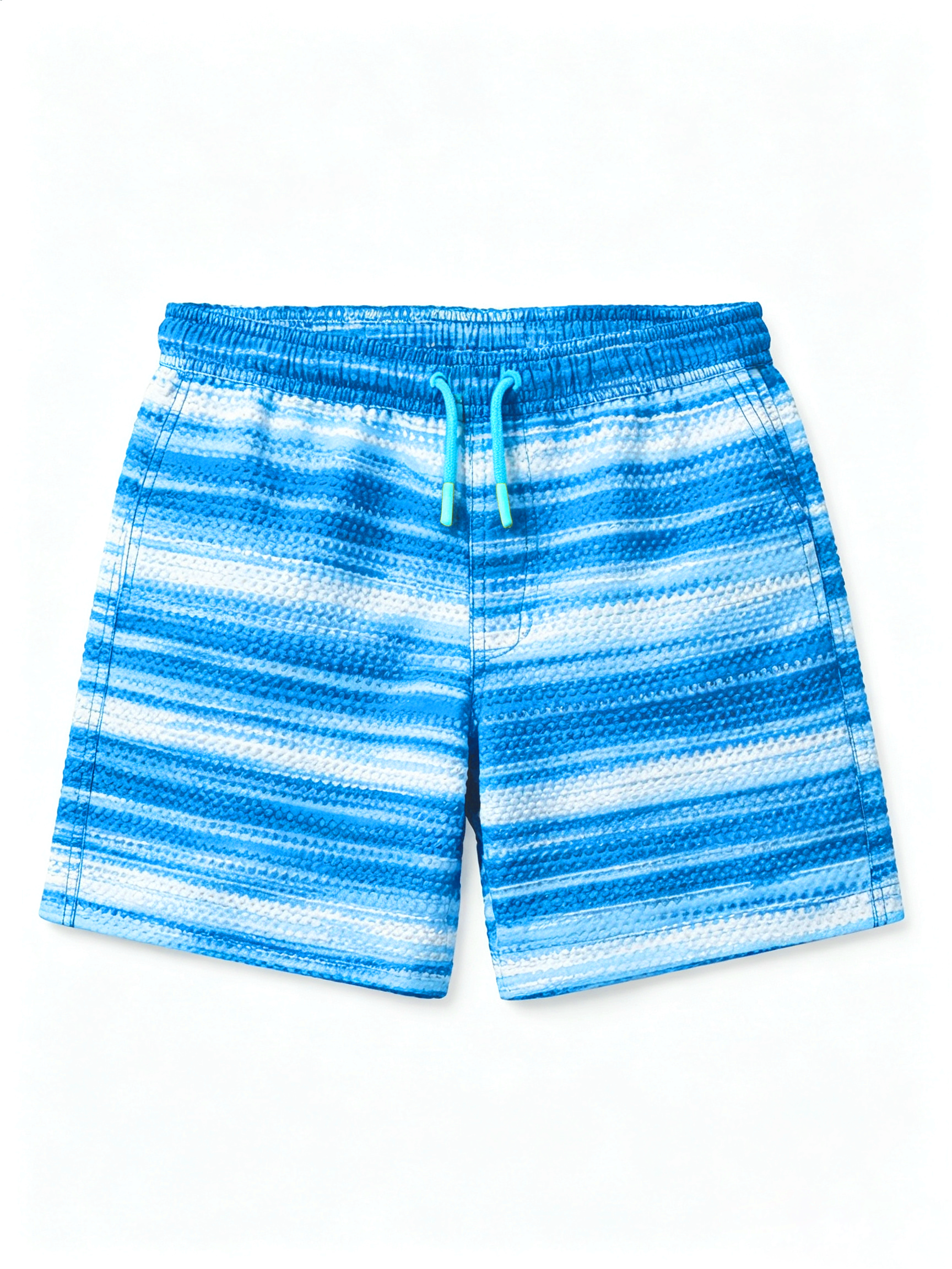 Blue Wavy Stripe Trunks