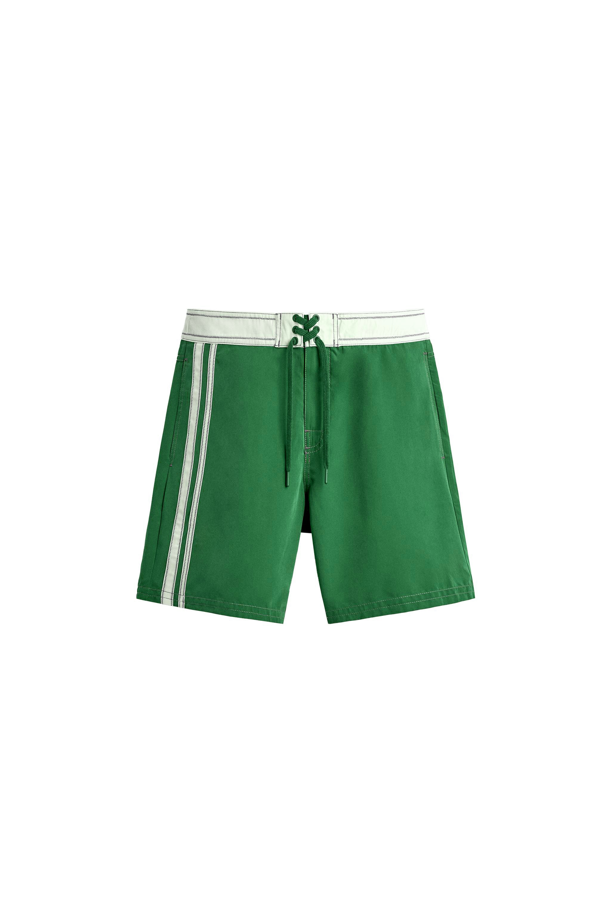 Green Stripe Board Shorts