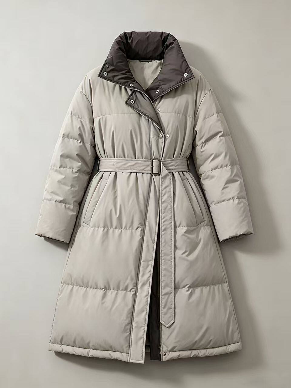 Belted Longline Puffer Coat
