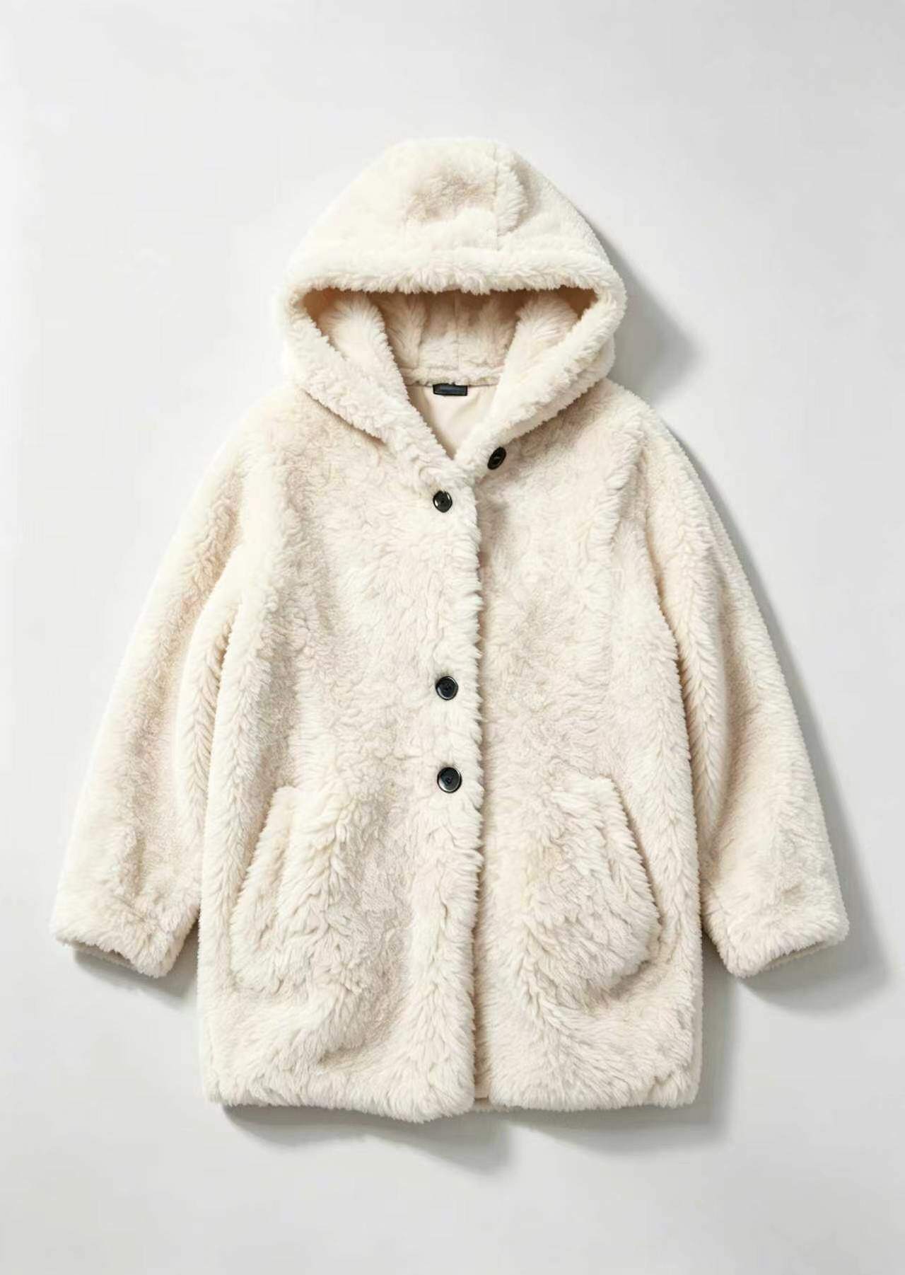 Hooded Fleece Cardigan Coat