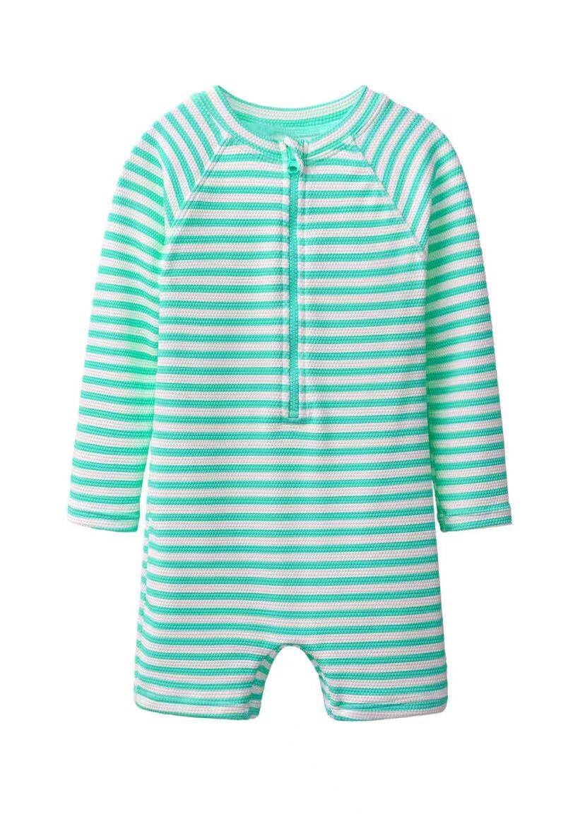 Green Striped Rash Guard