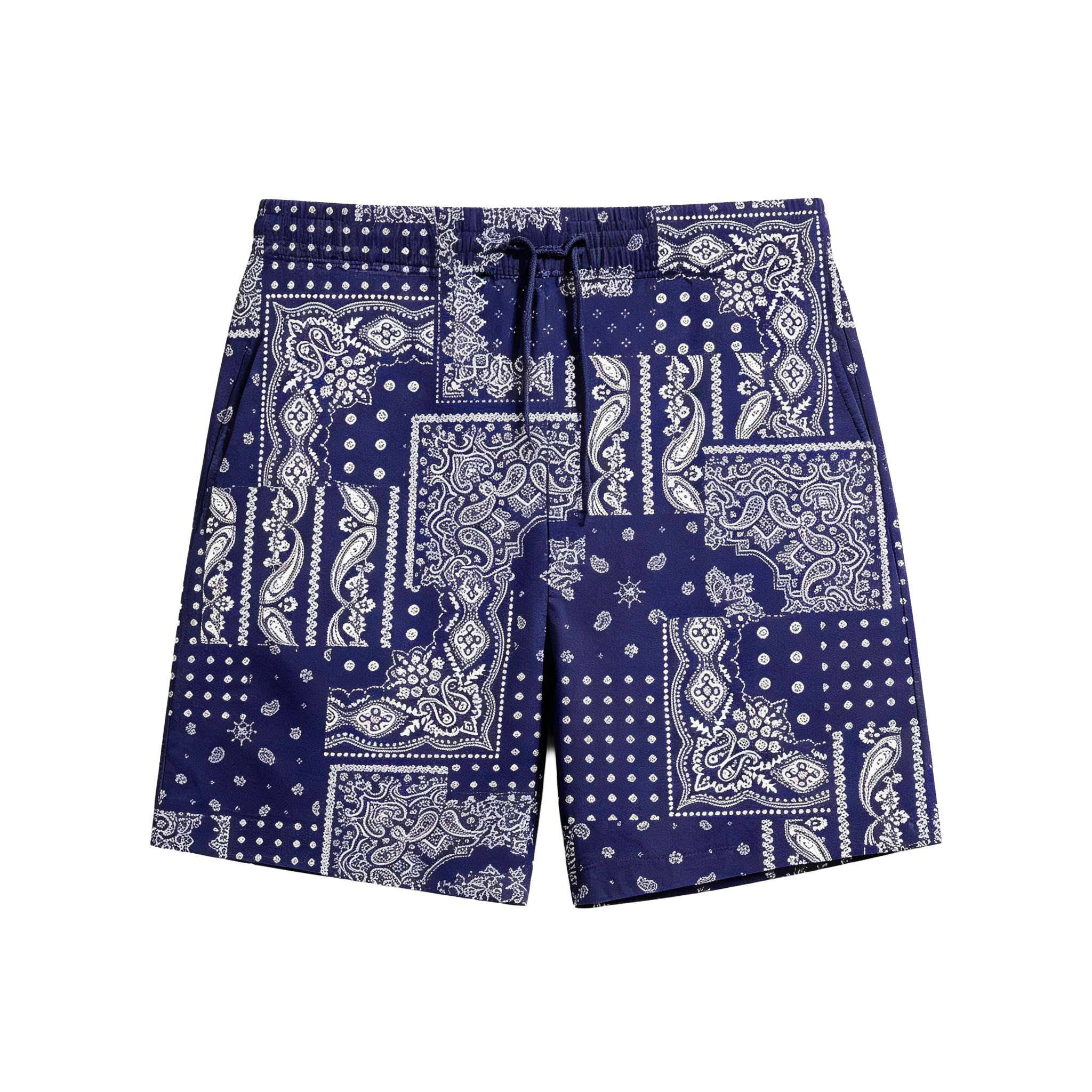 Navy Paisley Swim Trunks