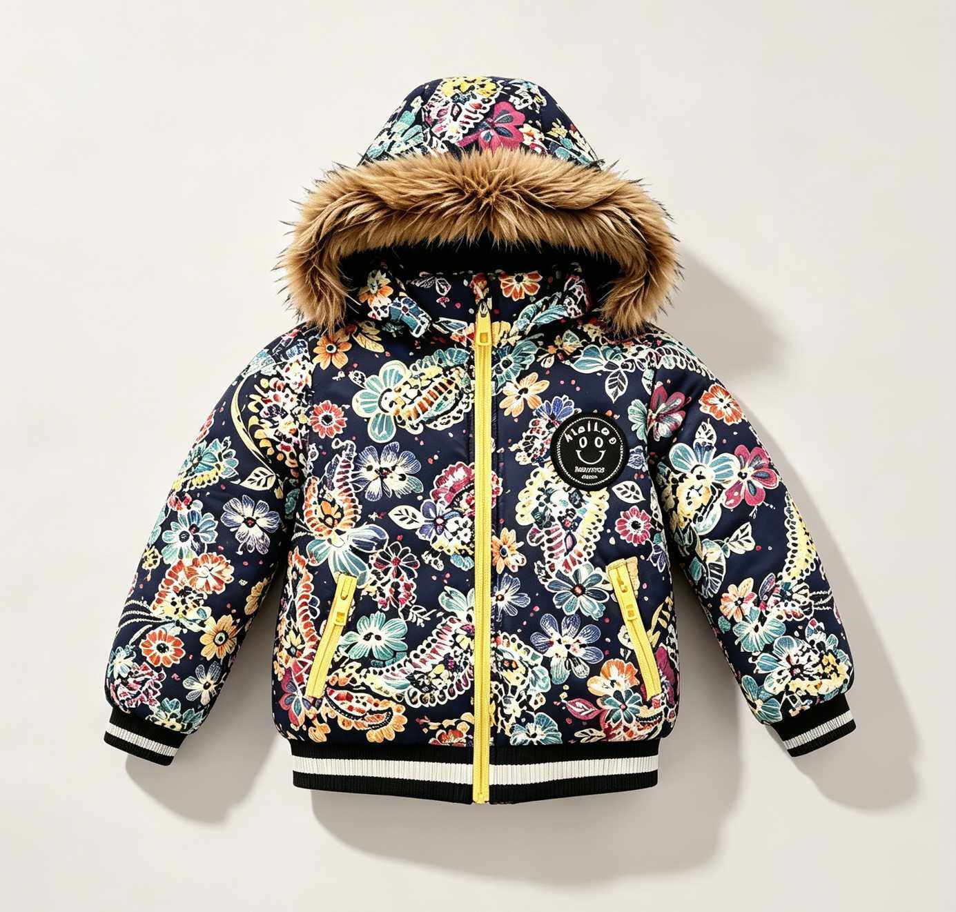 Padded Fur Hood Jacket