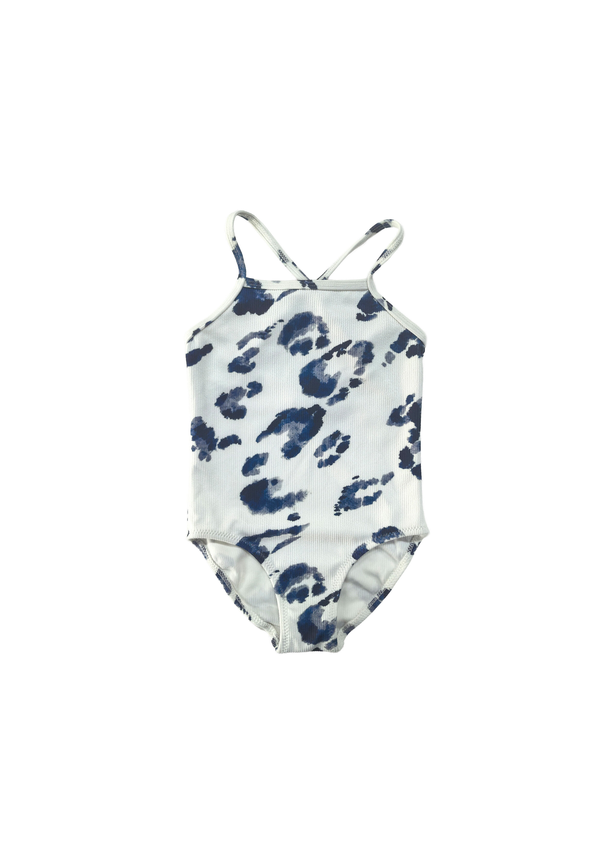 Blue Tie-Dye Cross Back One-Piece Swimsuit