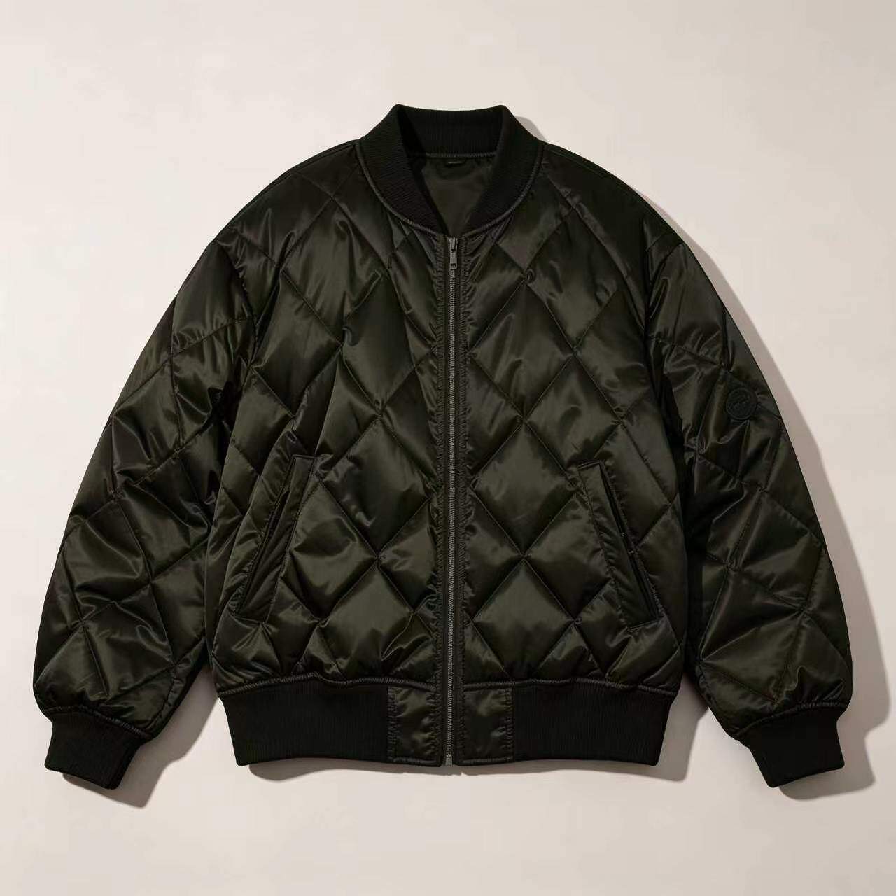 Diamond Quilted Bomber Jacket