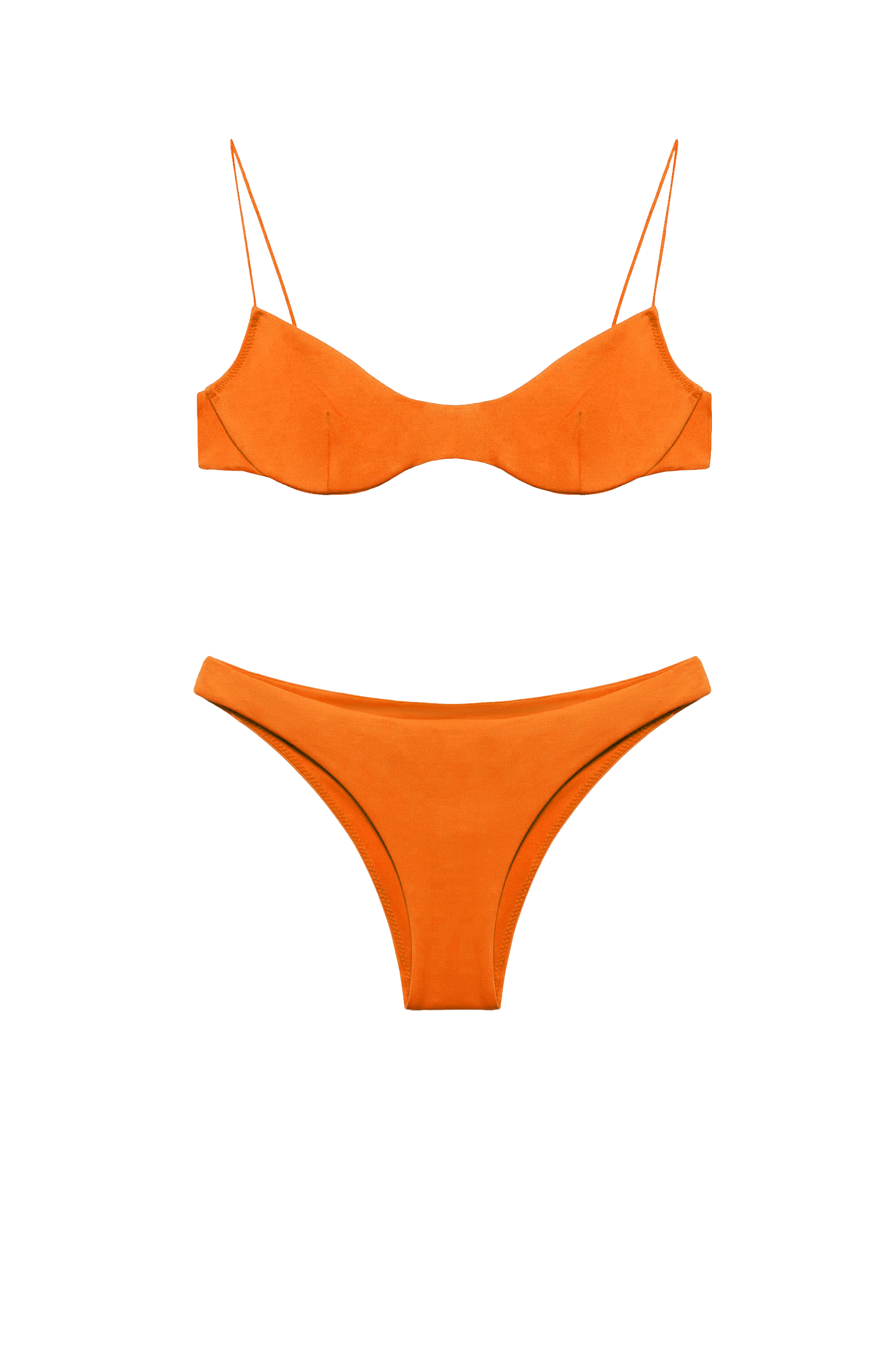 Orange Spaghetti Strap Bikini