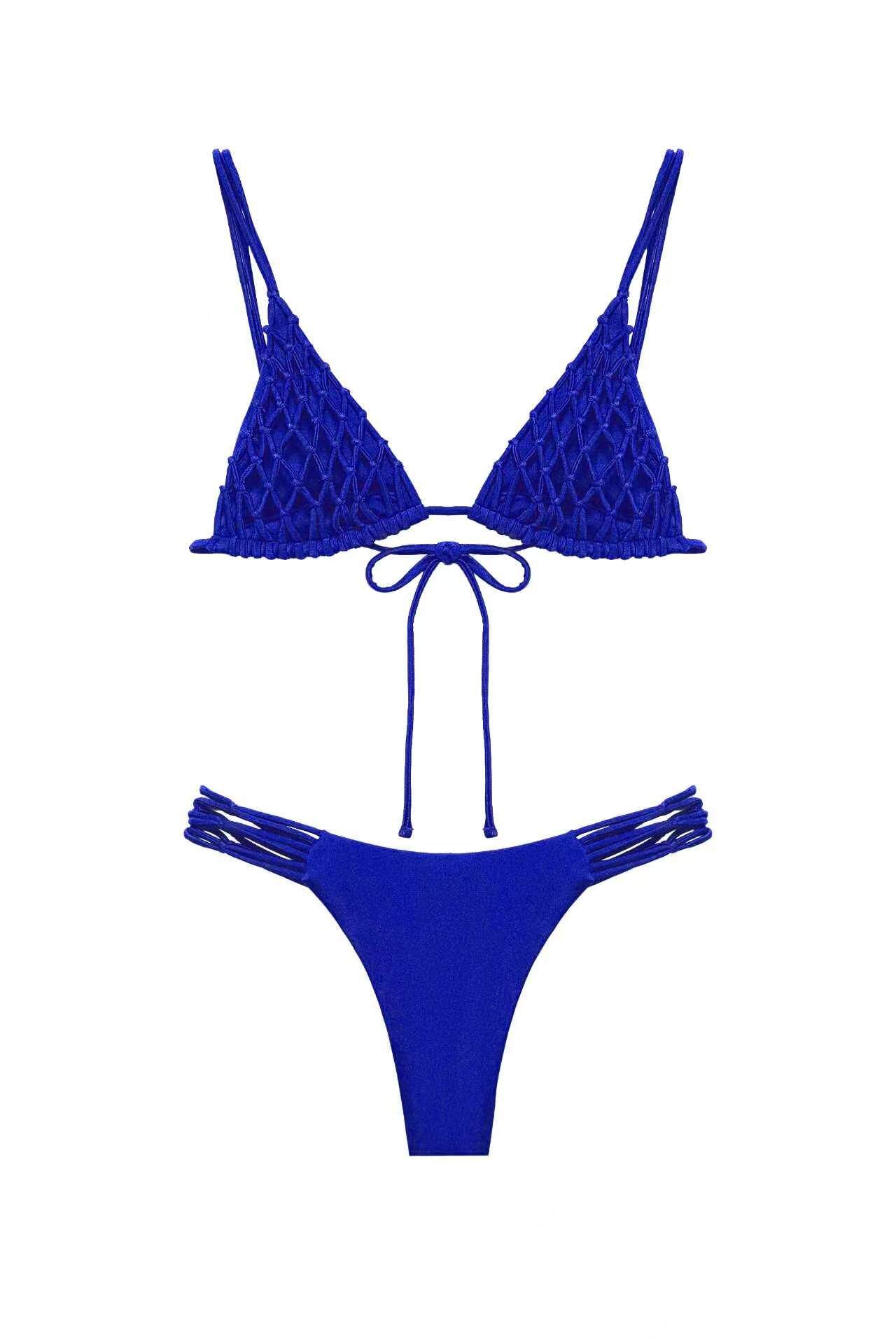 Navy Crochet Bikini Set