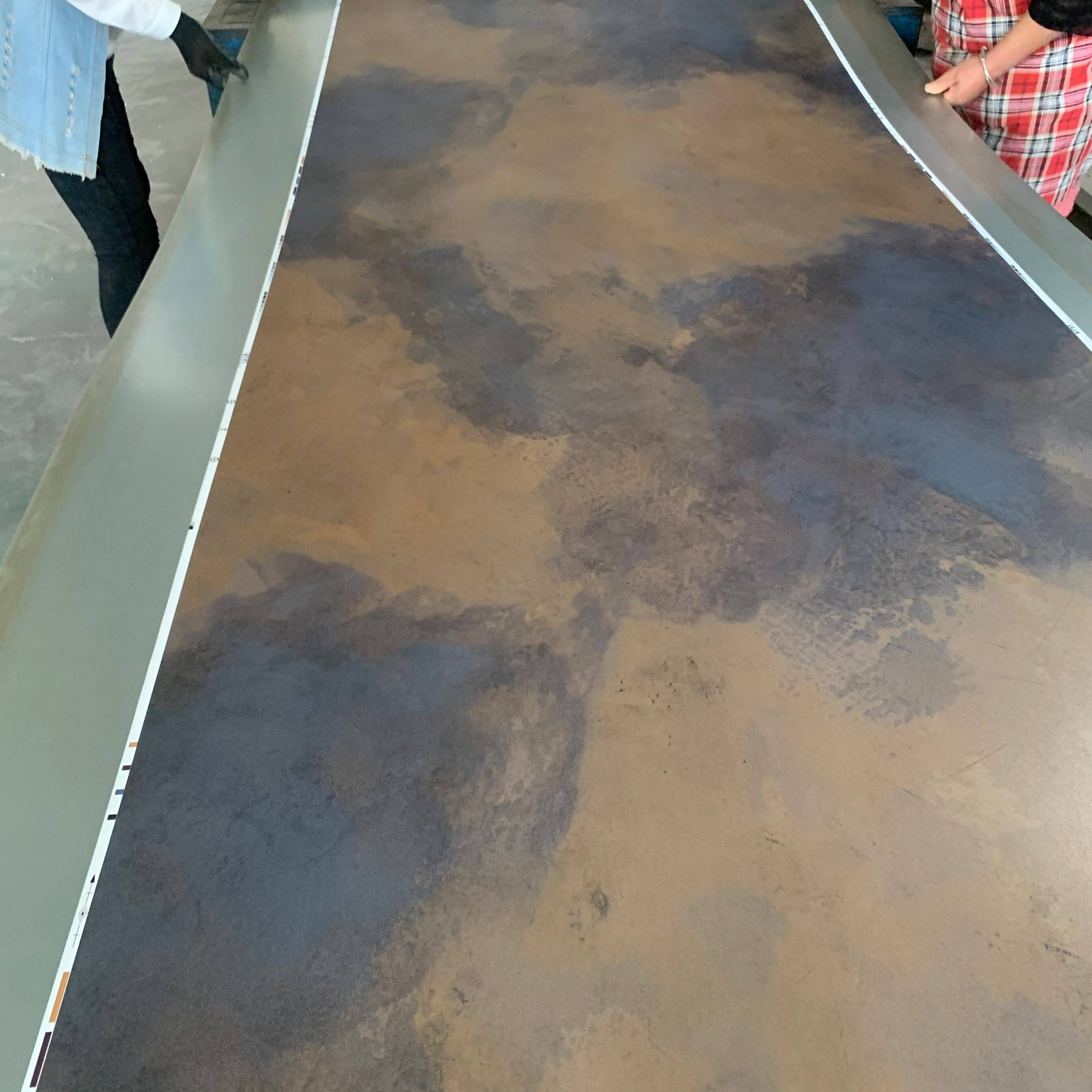 Gray wood-grain film-faced steel plate