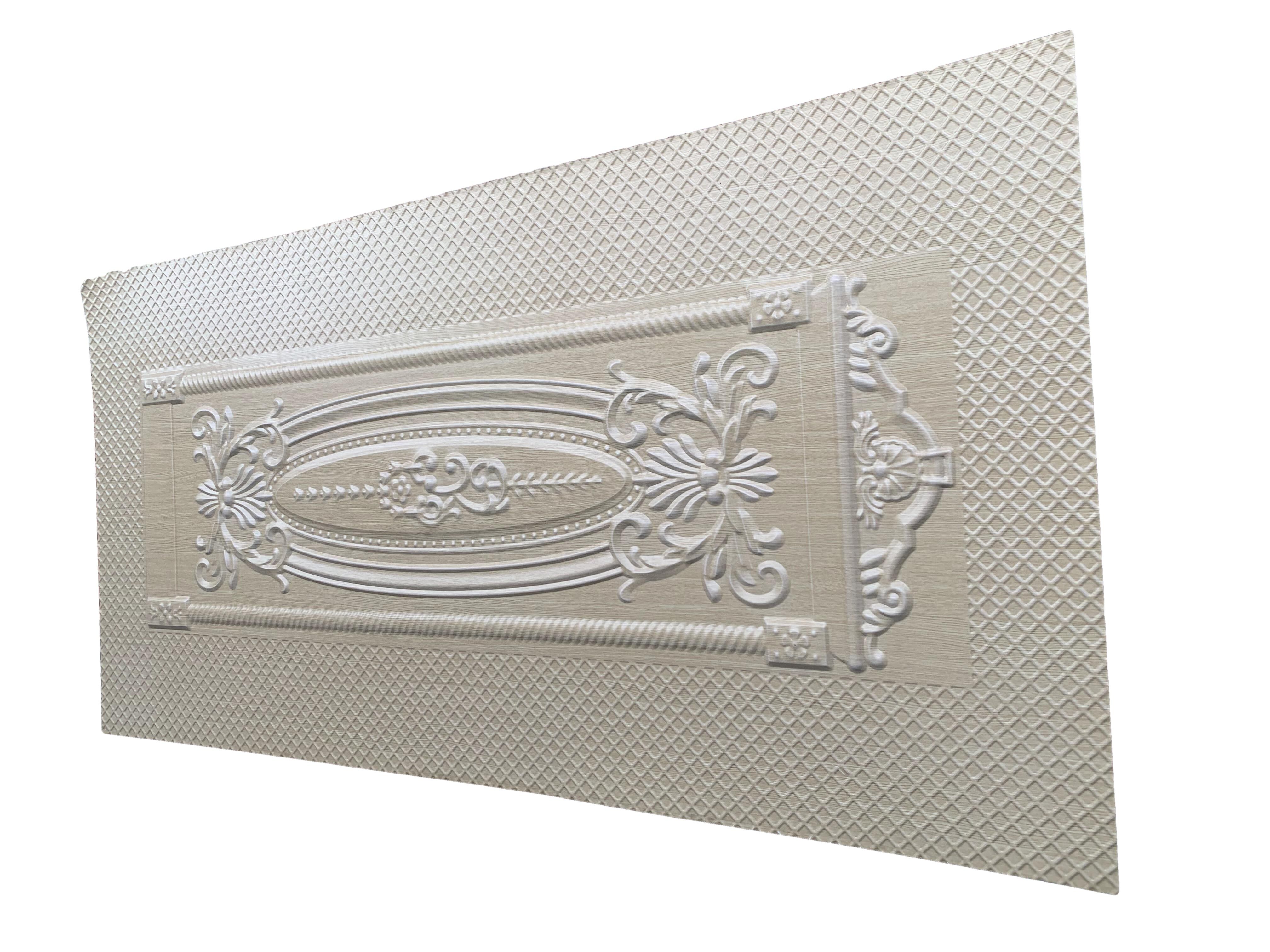 Modern Minimalist Laminated Embossed Composite Door Panel (Beige)