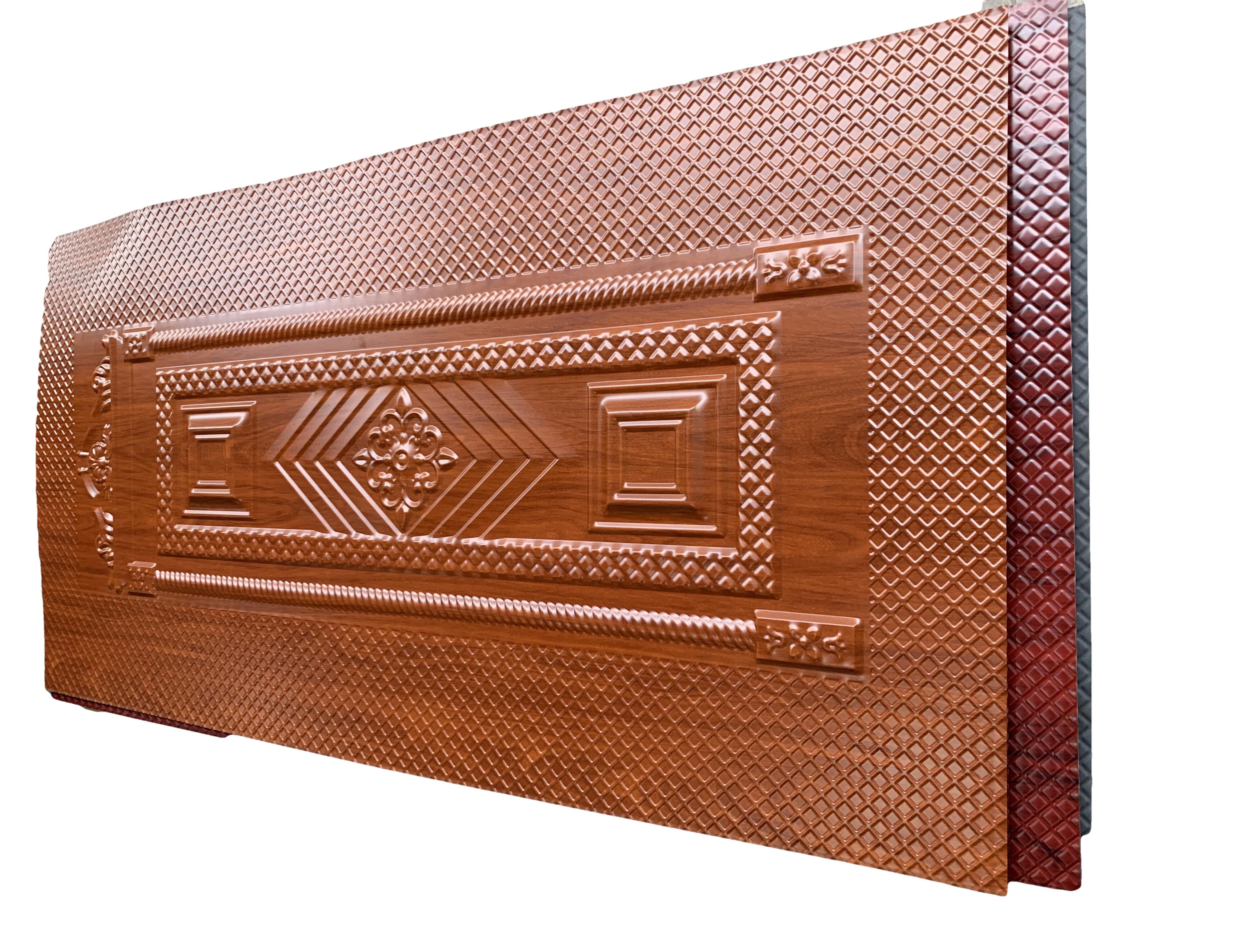 European Carved Veneered Embossed Composite Door Panel (Dark Walnut)