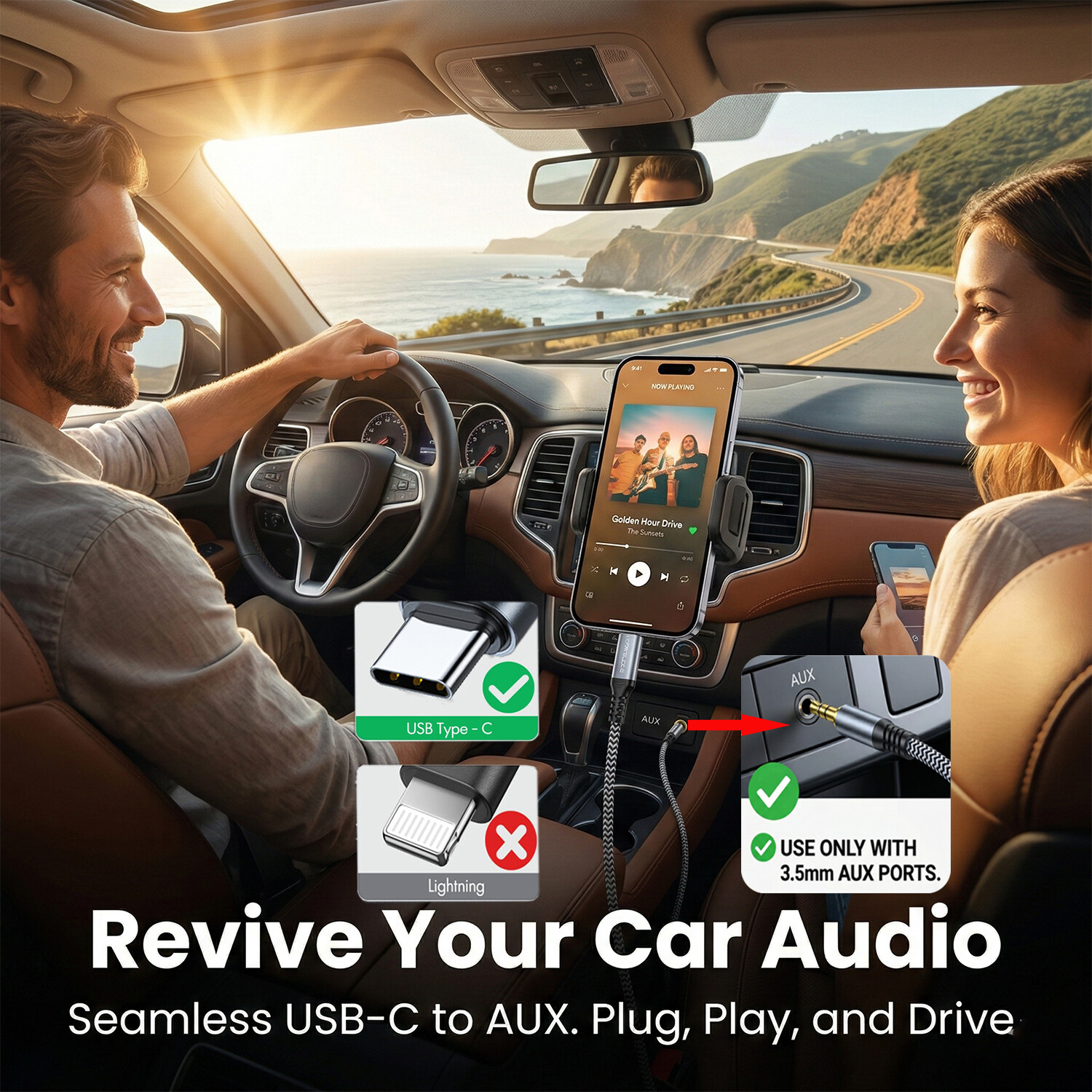 MORELECS PM23AC3 USB-C to 3.5mm AUX Audio Cable - view 2