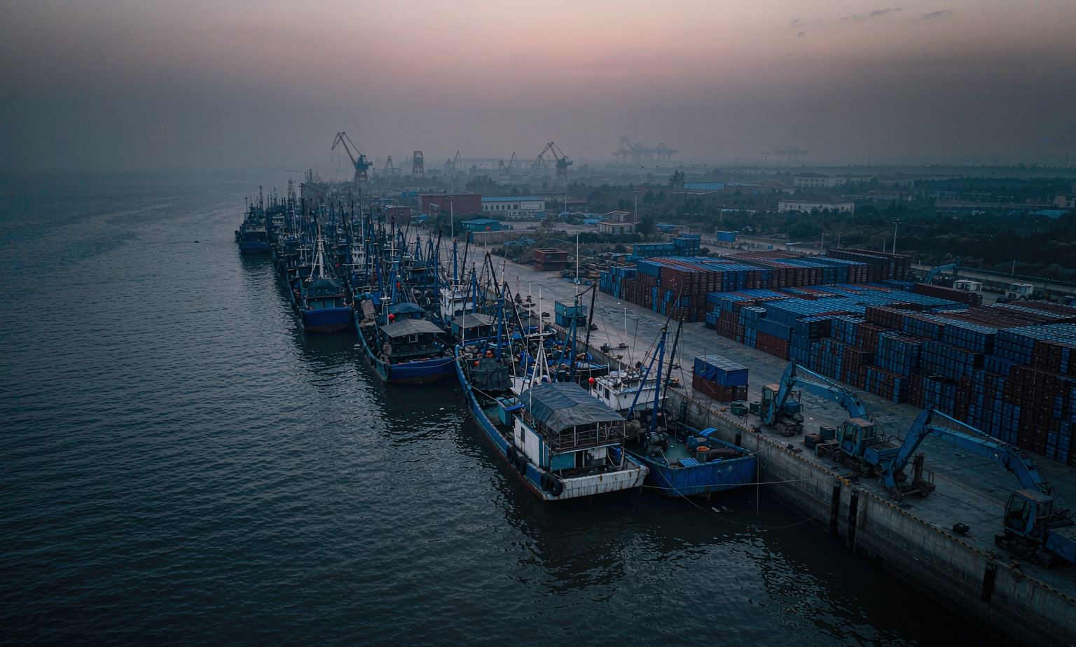 Harbor fishing boats