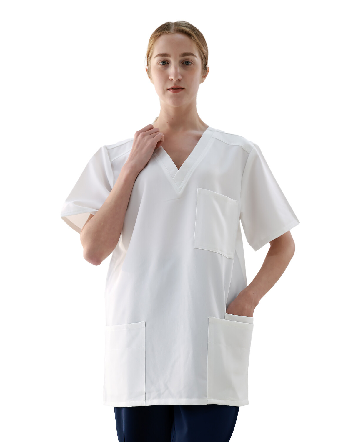 Polyester / Viscose 4-Way Spandex Medical Scrub TOP