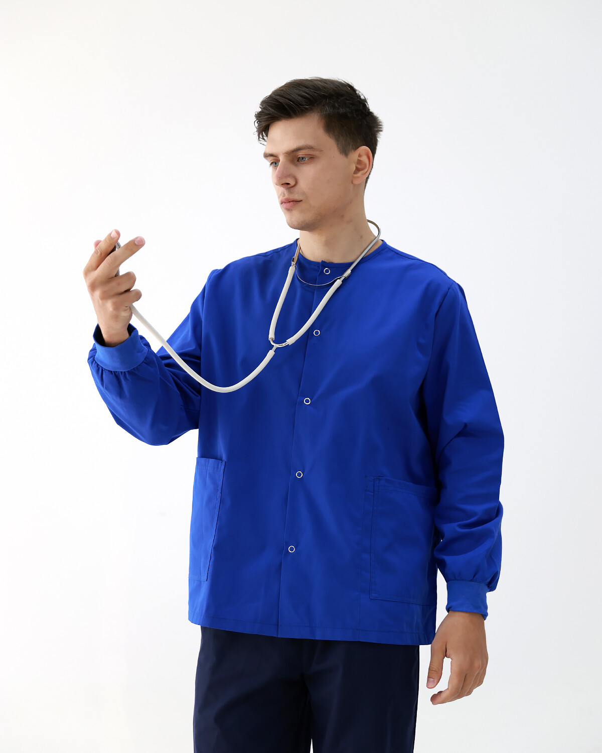 Rib Sleeve Opening Medical Jacket