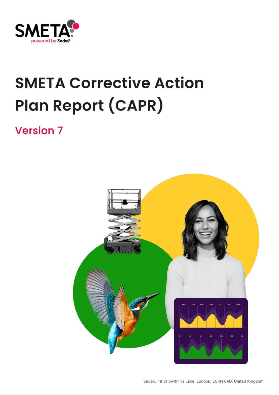 Cover of the SMETA corrective action plan report for our own Anqing Wangjiang Apparel factory