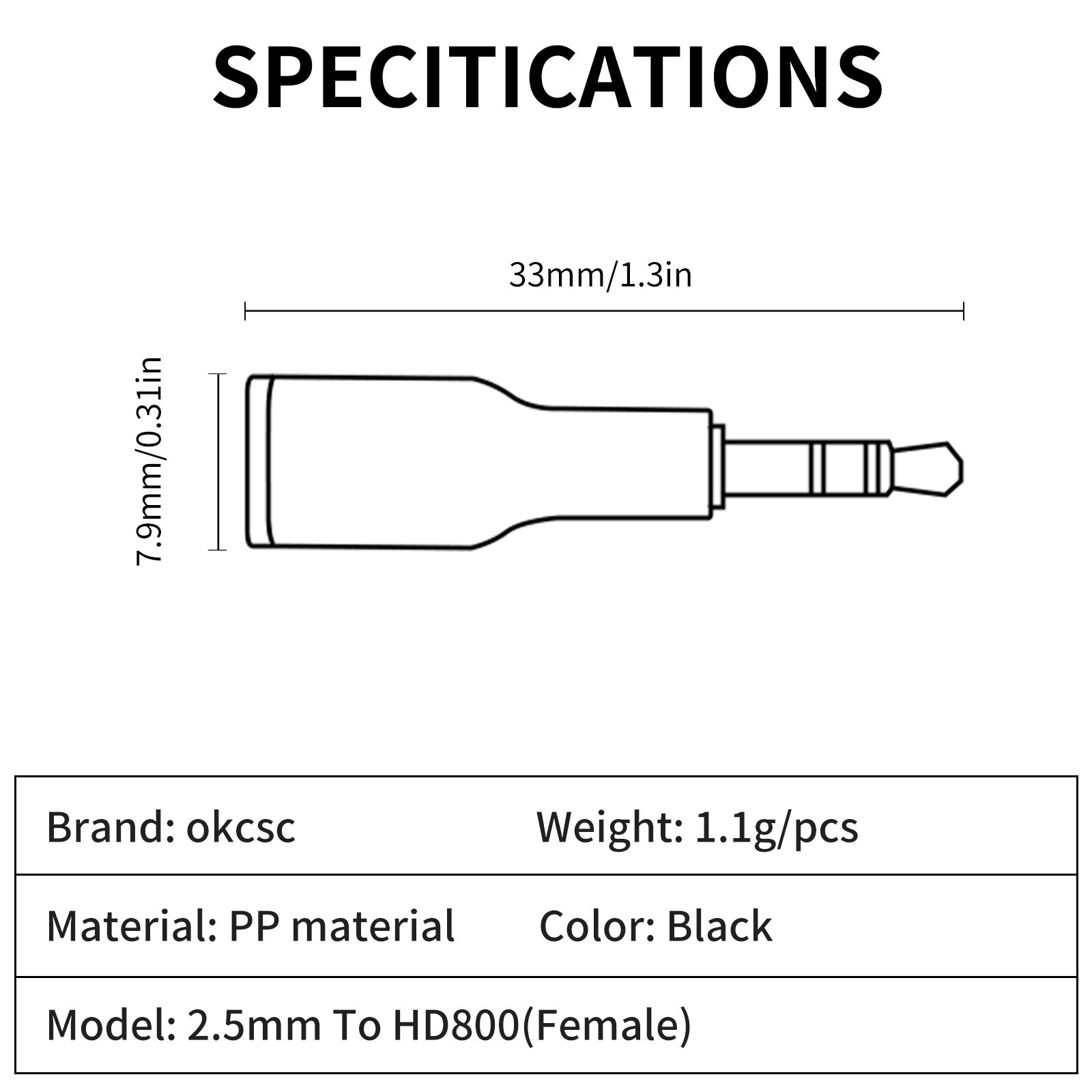 Dual 2.5mm Rotating HD800 Female Adapter - Image 6